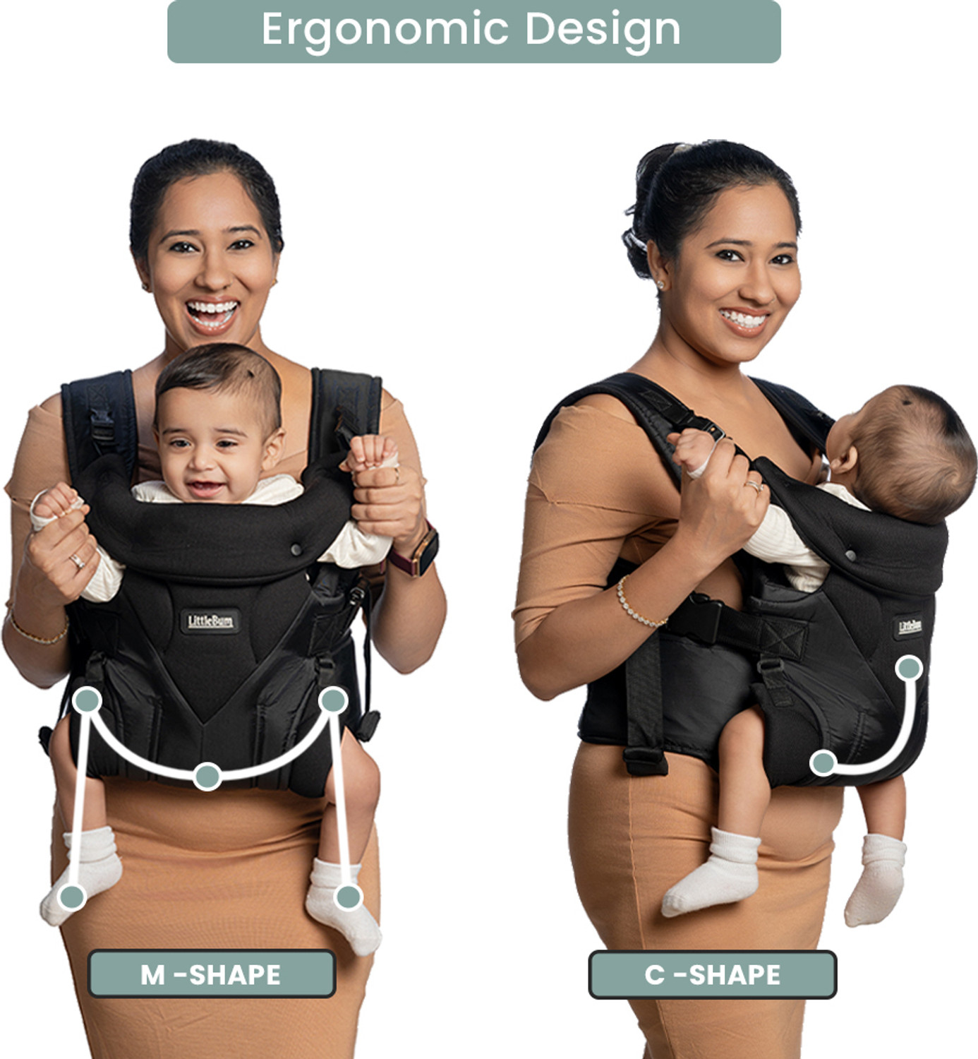 Image of LITTLEBUM Handsfree Black Shoulder Baby Carrier Baby Carrier