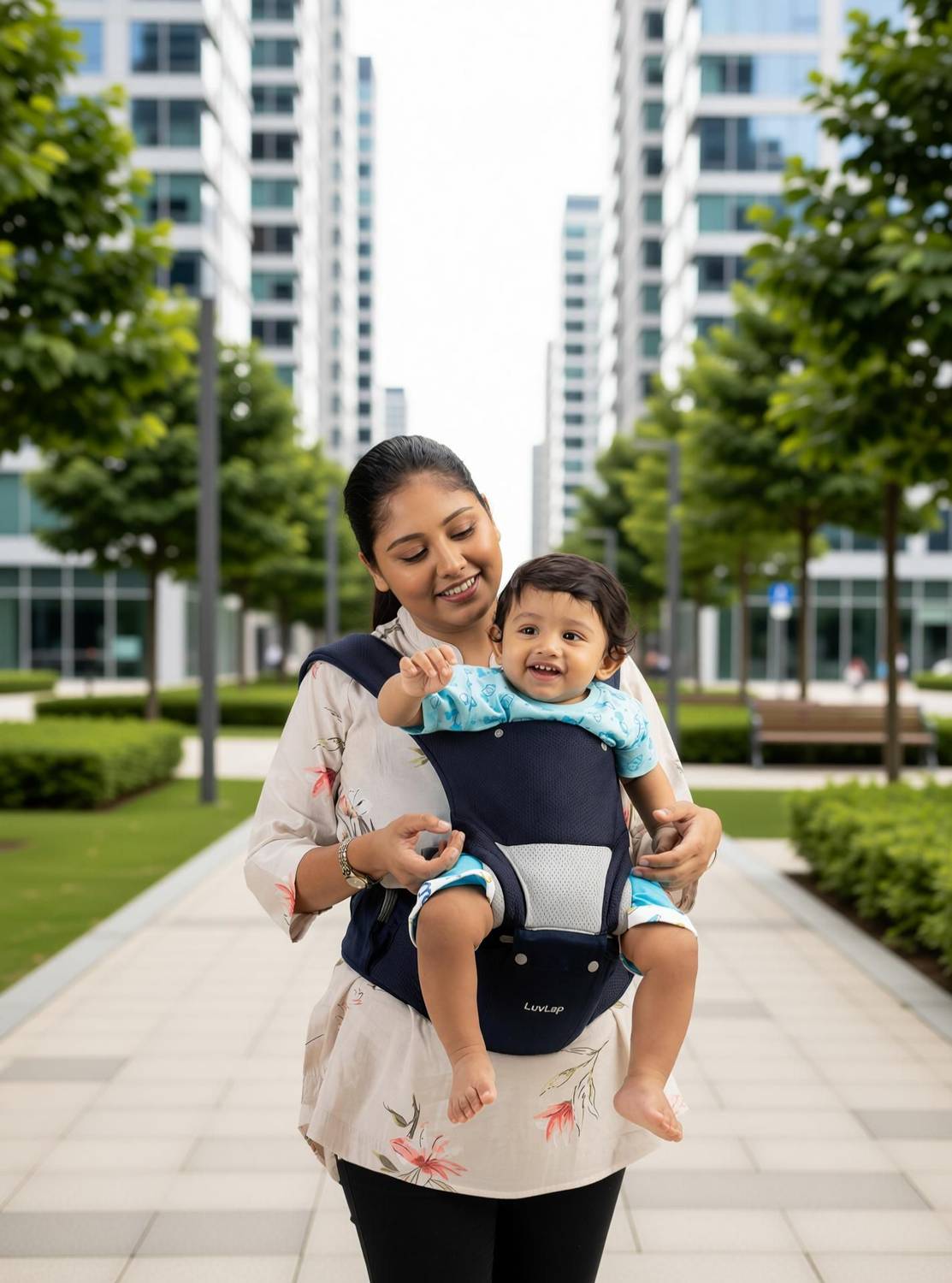 LuvLap Comfy Baby Carrier with Detachable Hip Seat - Image 2