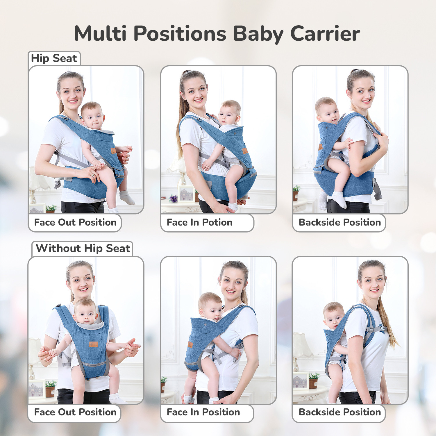 Image of R for Rabbit Upsy Daisy Ergo Baby Carrier | Adjustable Lumbar Strap | 8-in-1 Ergonomic Baby Carrier