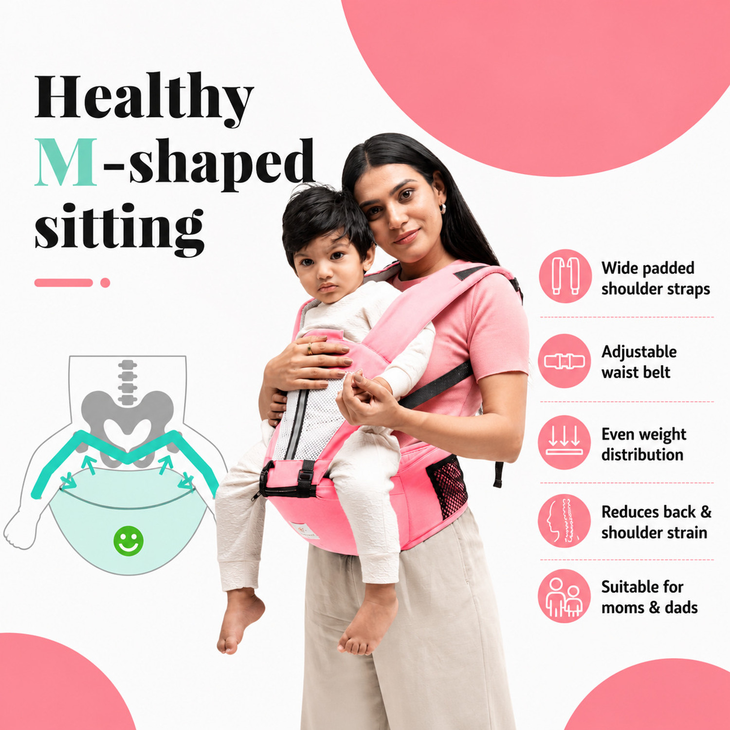 Image of TINYBERG Tinysnug Ultimate 4-in-1 Baby Carrier with Hip Seat Support Baby Carrier