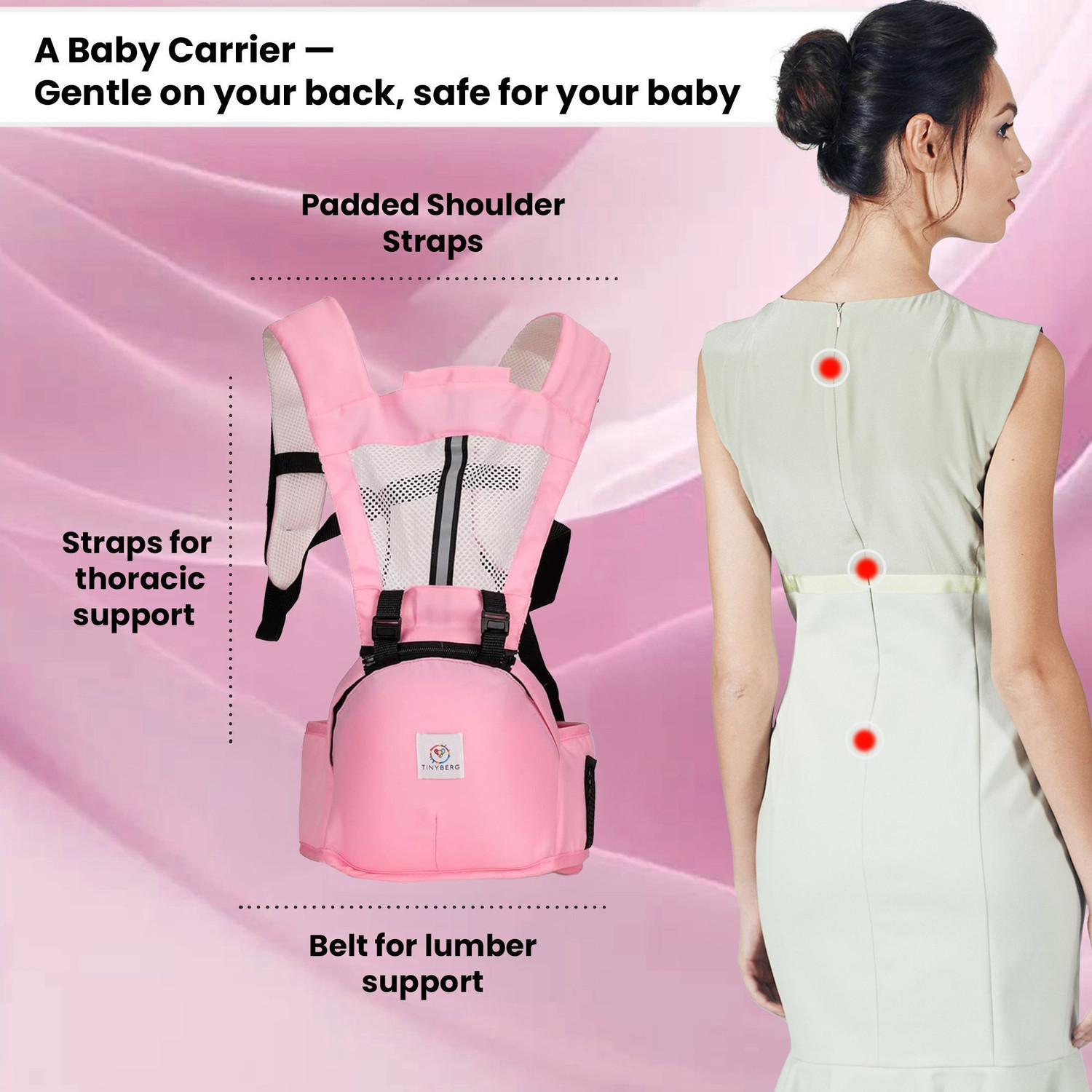 Image of TINYBERG Tinysnug Ultimate 4-in-1 Baby Carrier with Hip Seat Support Baby Carrier