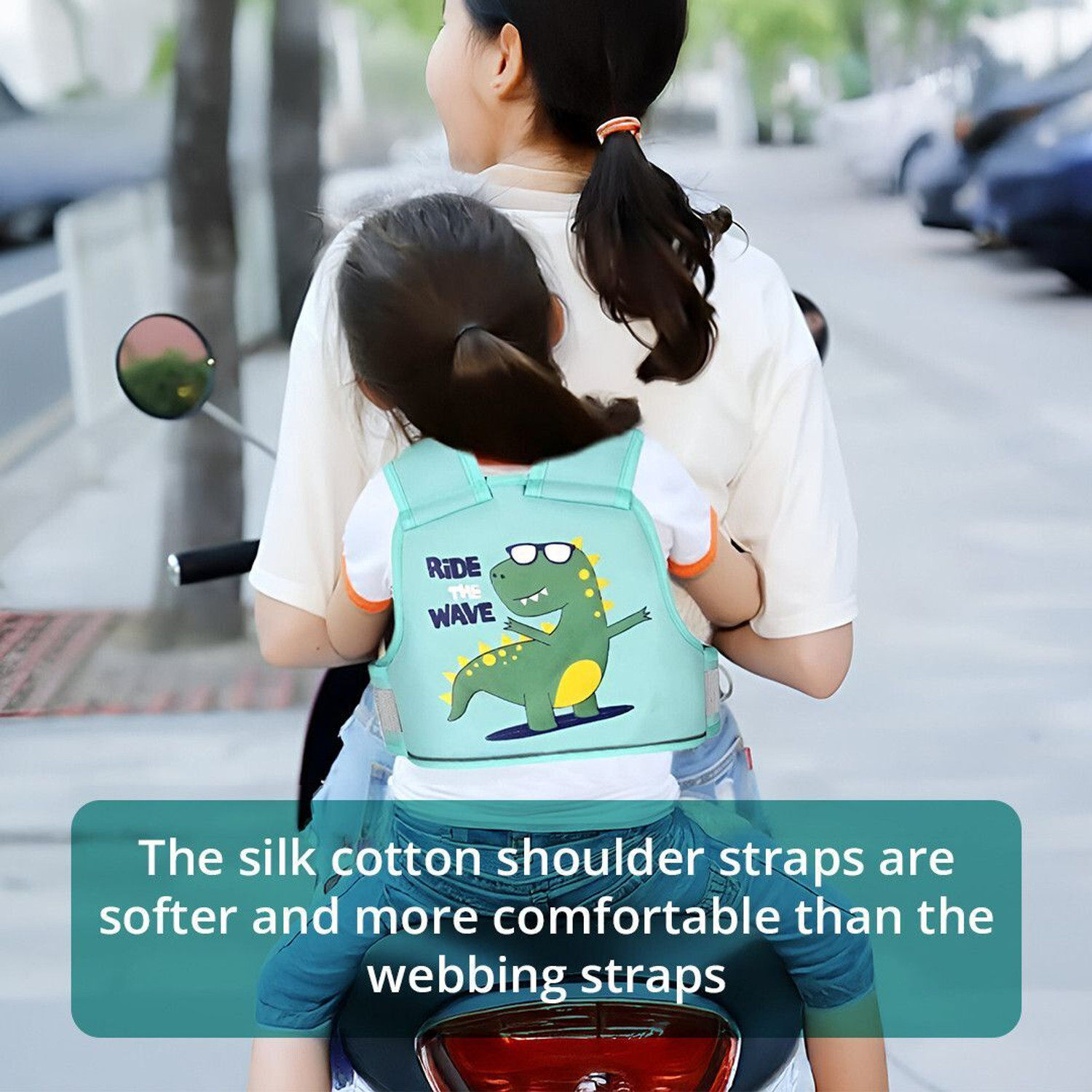 Image of TONY STARK Kids Adjustable Safety Seat Belt for Two Wheeler with Reflective Strips Baby Carrier