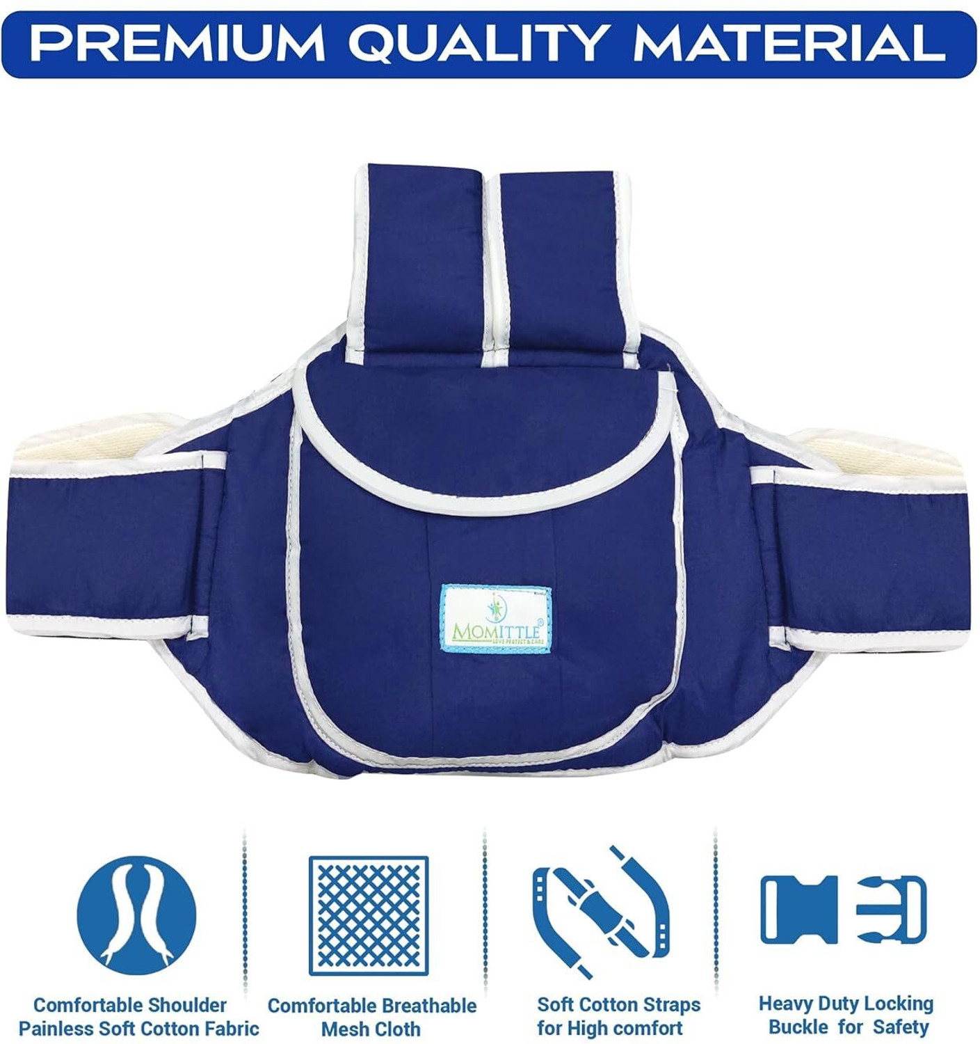 Image of DEYNO Magic Seat Two Wheeler /Bike /Scooter Child /Kids Safety Seat Belt (Blue- Iron man) Baby Carrier