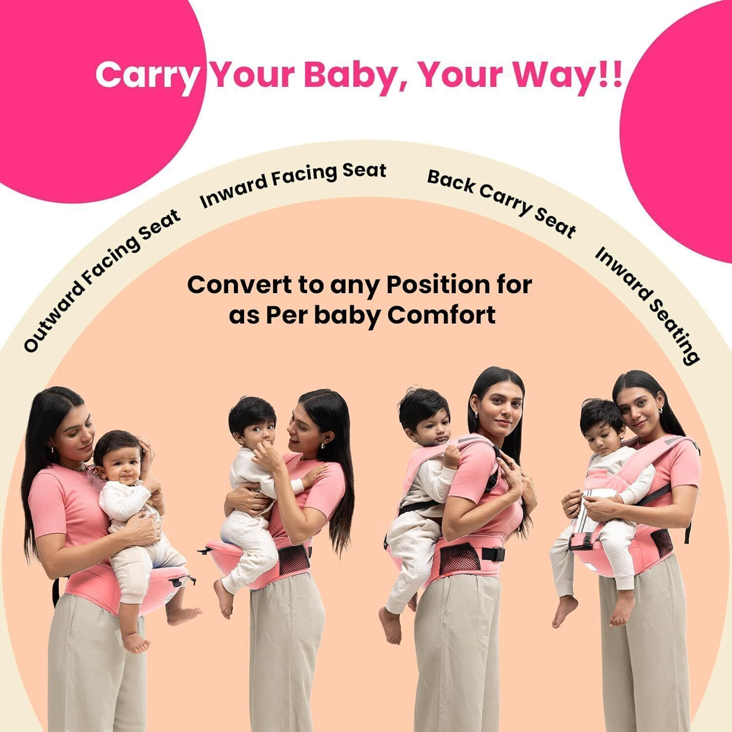Image of TINYBERG Tinysnug Ultimate 4-in-1 Baby Carrier with Hip Seat Support Baby Carrier