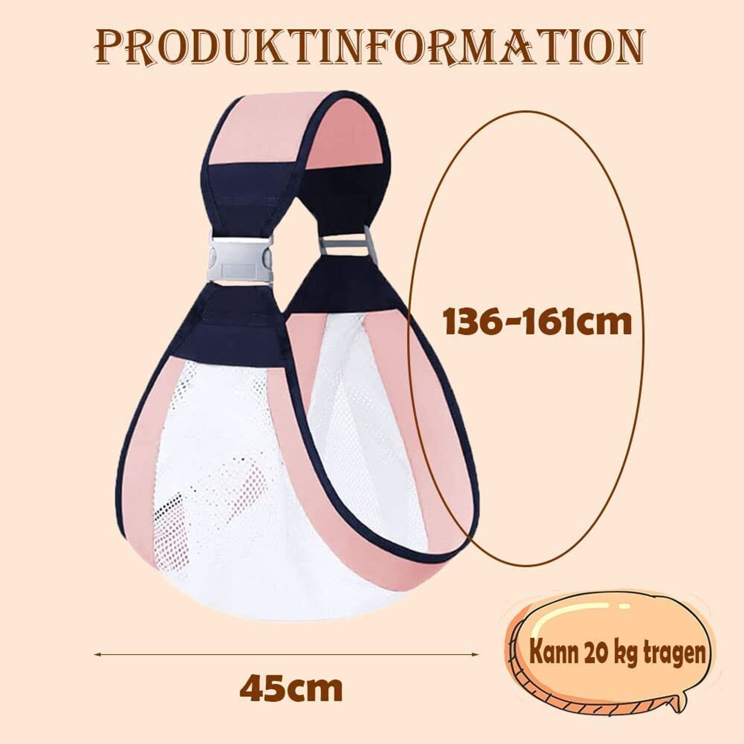 Image of StayWay Thick Shoulder Straps Baby Sling Wrap for Newborn, Breathable Baby Carrier