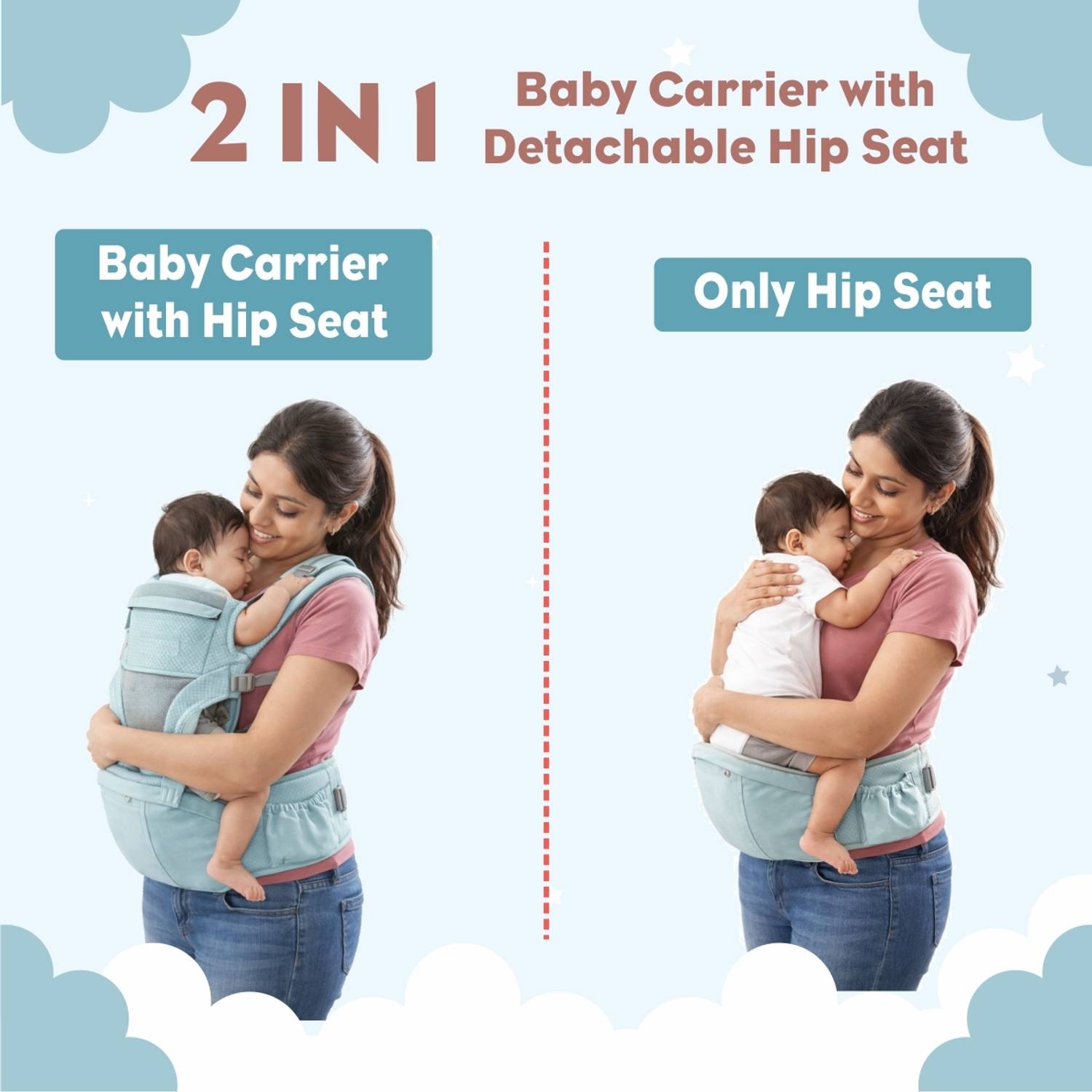MEDITIVE Baby Carrier with Detachable Hip Seat - Image 2