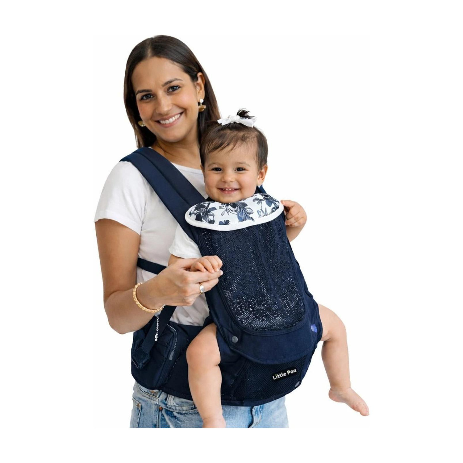 Little Pea 6-in-1 Convertible Hipseat Baby Carrier | Ergonomic & Stylish Blue Baby Carrier