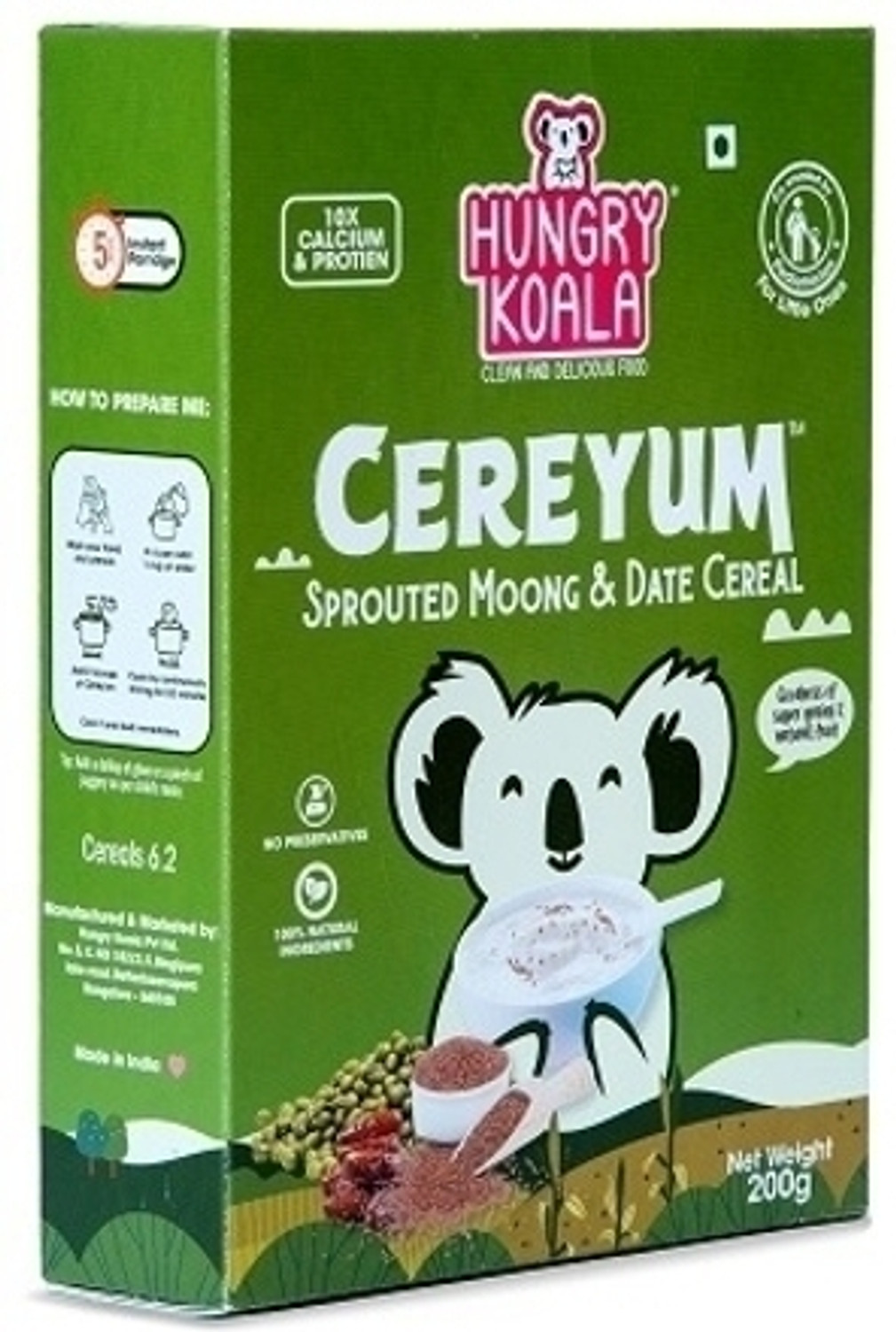 Image of HUNGRY KOALA SPROUTED MOONG & DATES For Kids Cereal