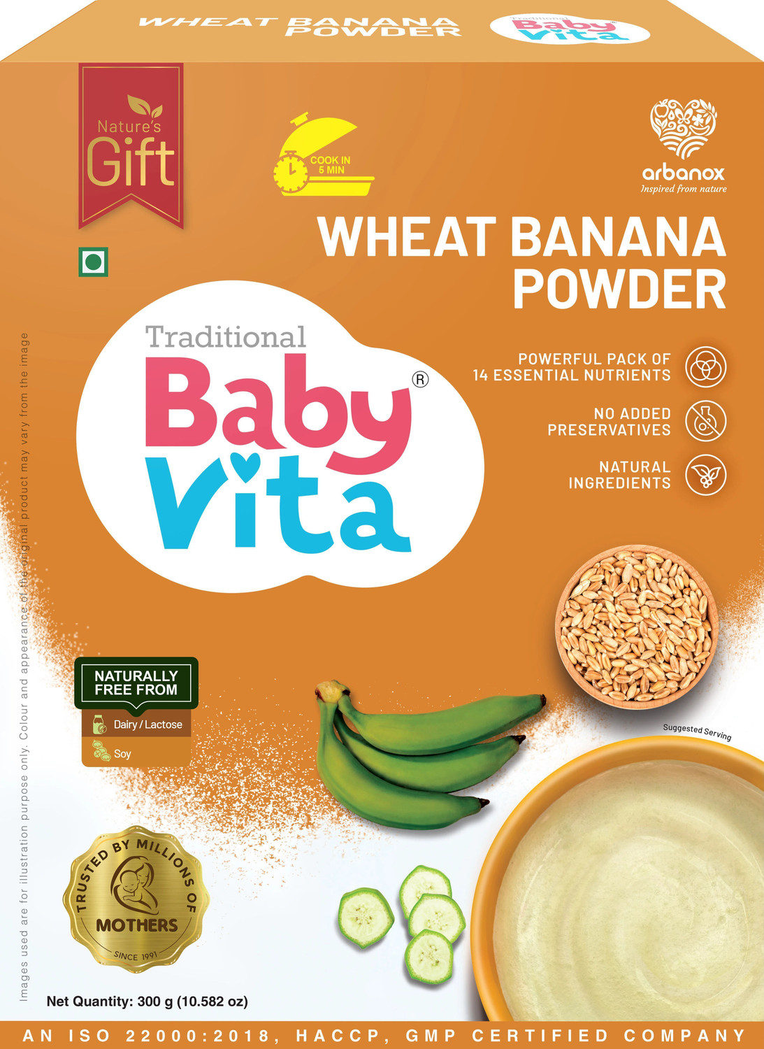 Image of Babyvita Wheat Banana Powder Mix|Wheat|Dehydrated Nendran Banana Cereal