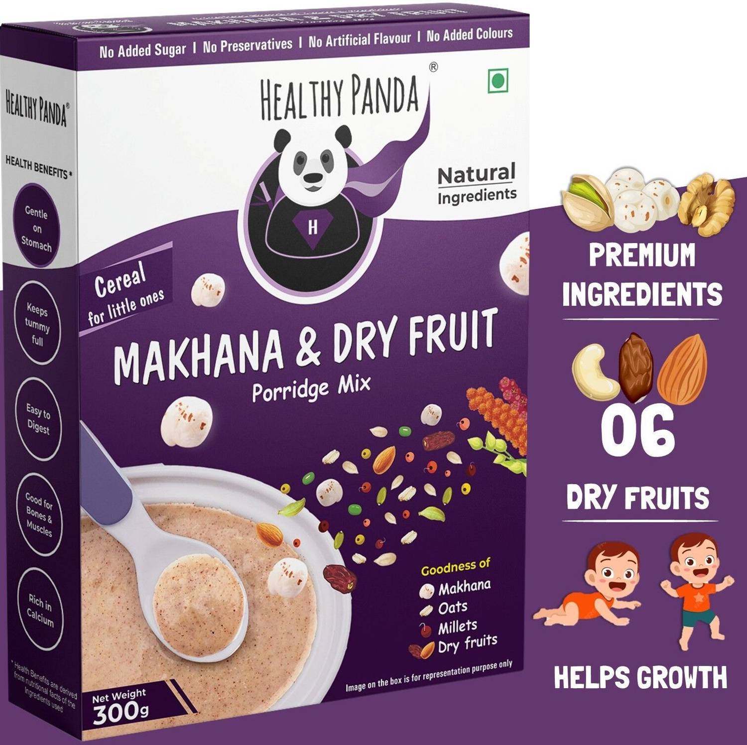 HEALTHY PANDA Zero Sugar Makhana & Dry fruits Baby food Kids Ce