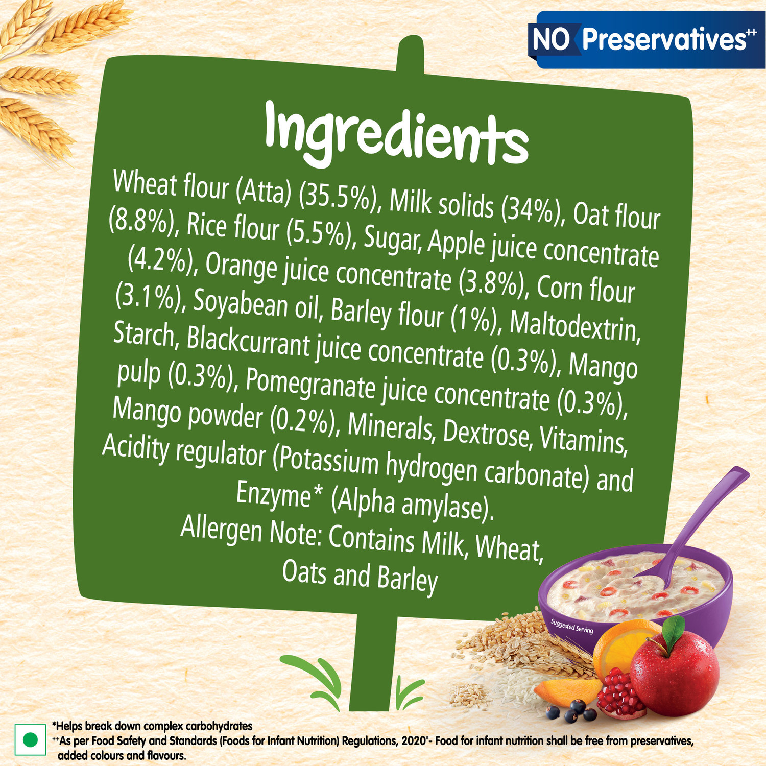 Image of Nestle Cerelac 5 Grains & Fruits Baby Food Cereal with No Preservatives Cereal