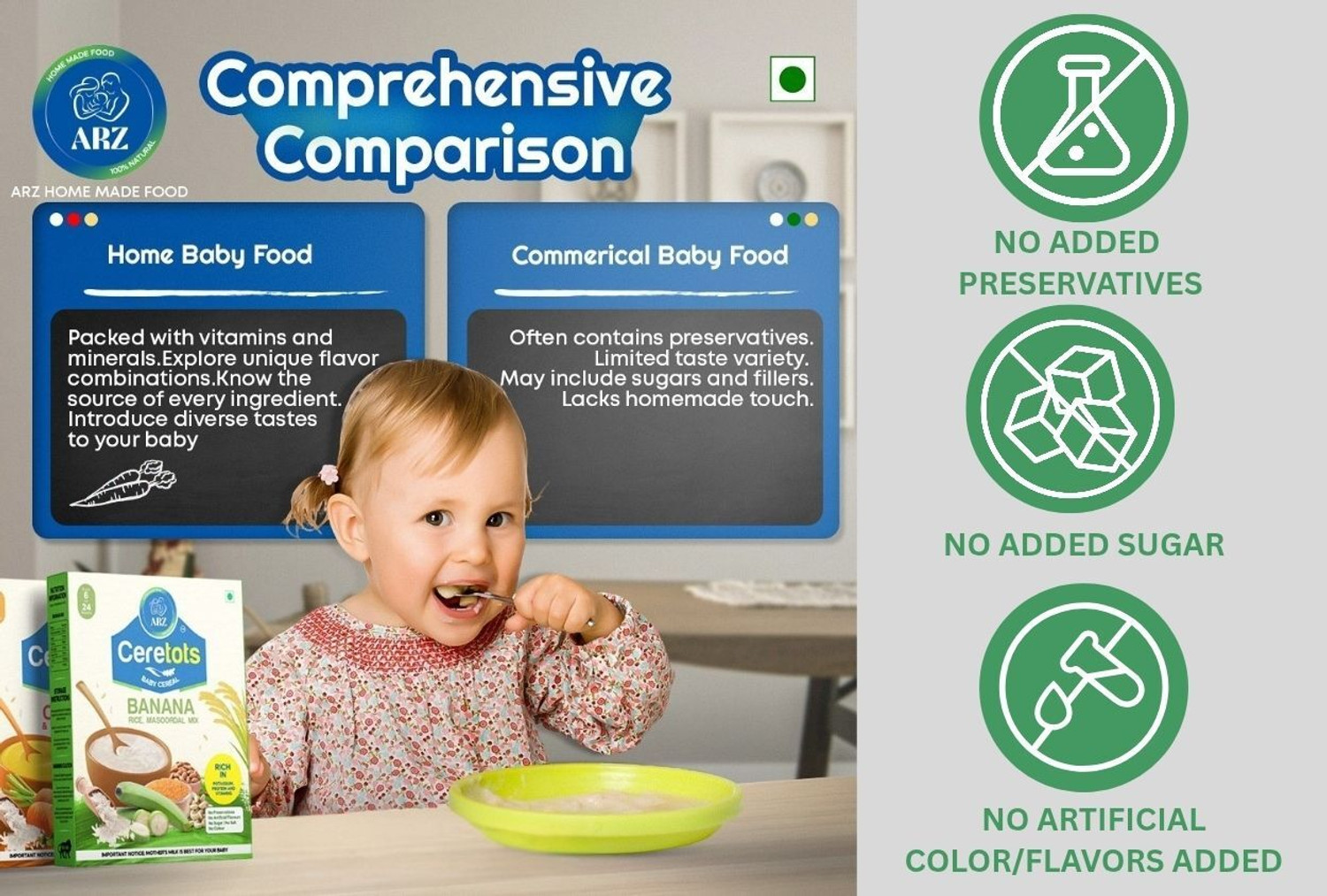 Image of arz home made food ARZ CERETOTS Rice Moongdal(INSTANT)baby food Cereal,,Kids Food,Infant Food Cereal