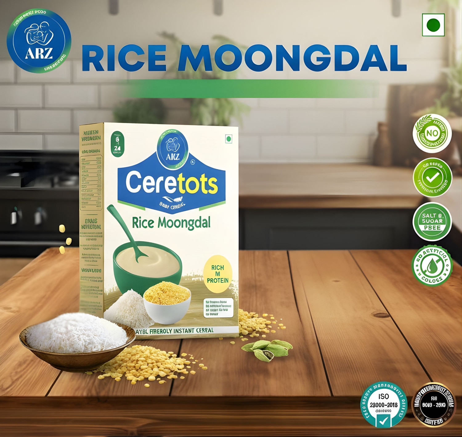 Image of arz home made food ARZ CERETOTS Rice Moongdal(INSTANT)baby food Cereal,,Kids Food,Infant Food Cereal
