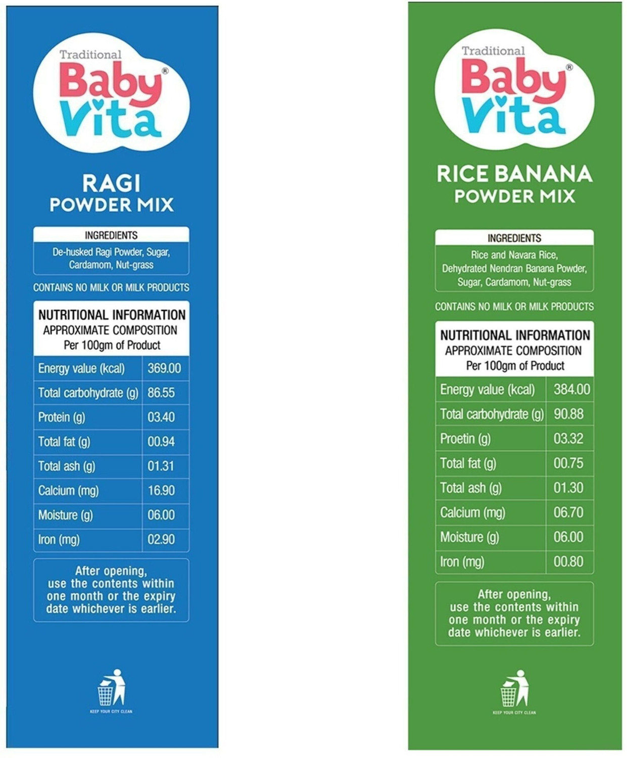 Image of Babyvita Rice Banana & Ragi Powder Mix | No Preservatives, No Added Vitamins & Minerals Cereal