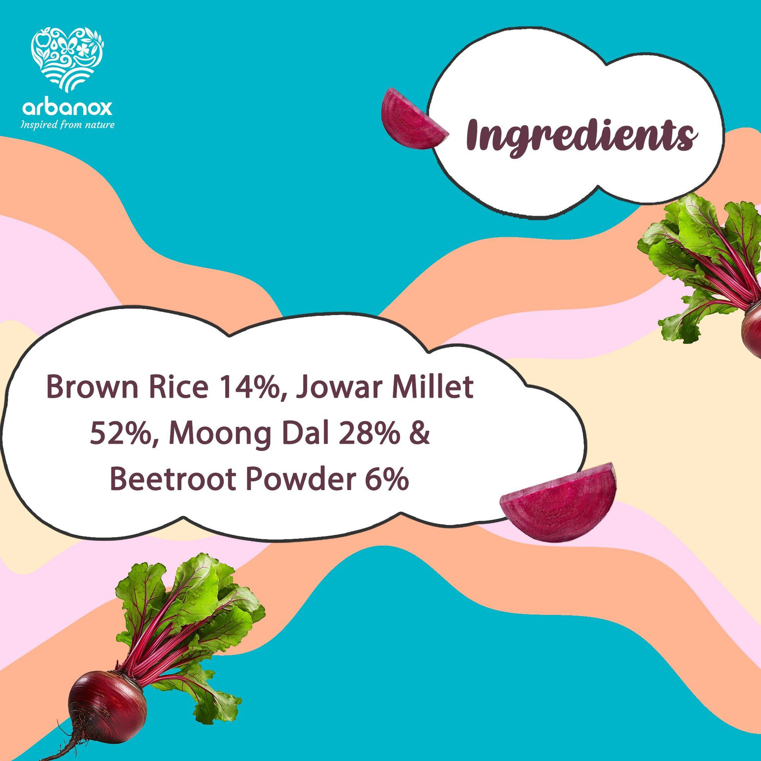 Image of Babyvita Rice Dal Beetroot Mix | Wholesome| No Preservatives |Sugar Free Cereal