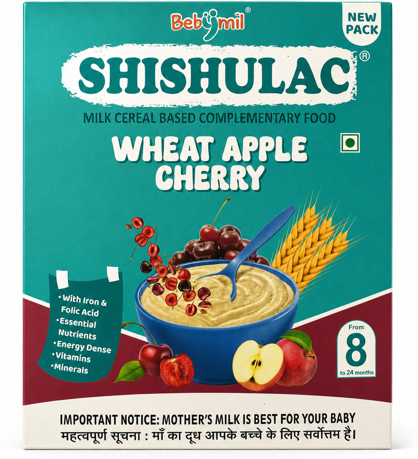 Image of SHISHULAC Wheat Apple Cherry Baby Cereal