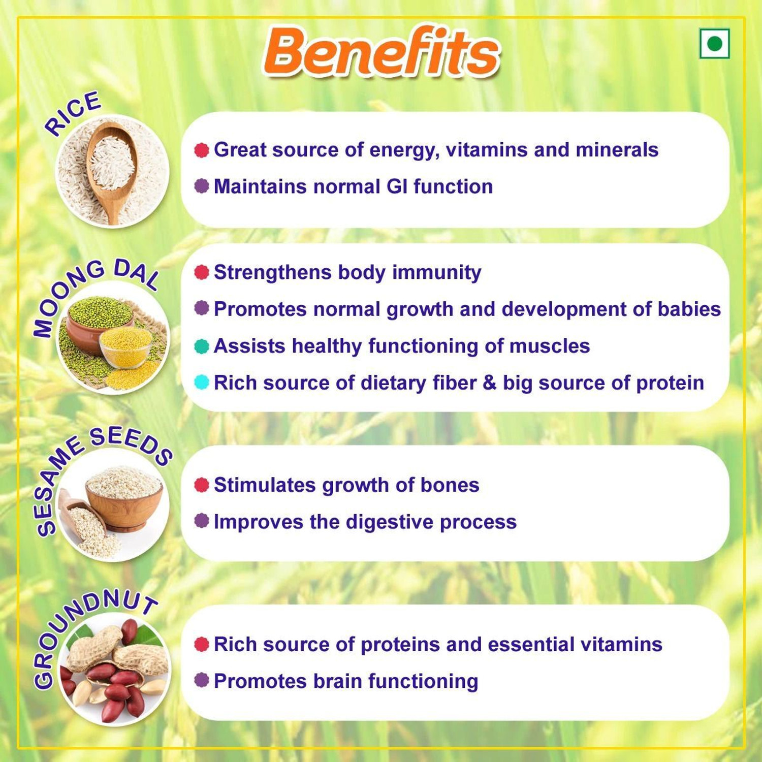 Image of Pro-To-Grow Assam Mix Baby Cereal | No Added Sugar | Rice & Moong Dal | No Milk |6-24 Months Cereal