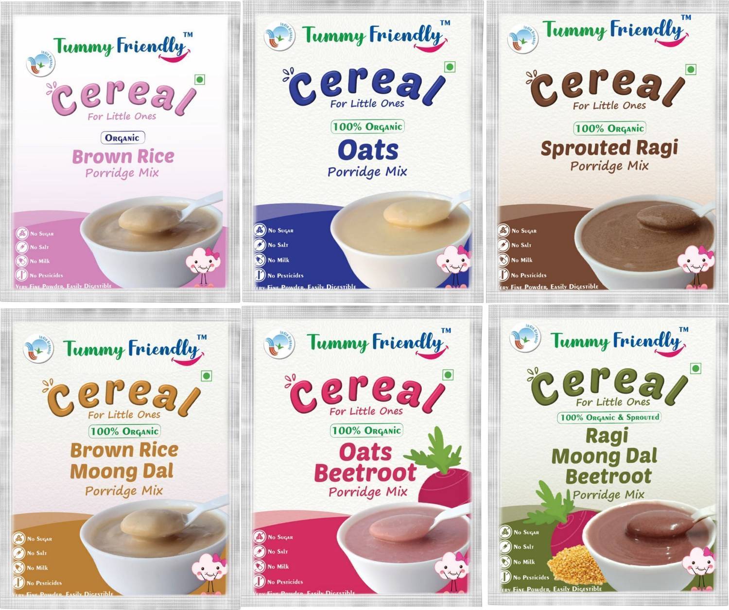 TummyFriendly Foods USDA Certified Stage1, Stage2 Porridge Mixes