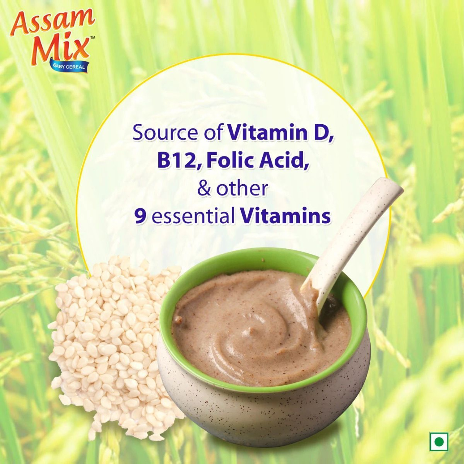 Image of Pro-To-Grow Assam Mix Baby Cereal | No Added Sugar | Rice & Moong Dal | No Milk |6-24 Months Cereal