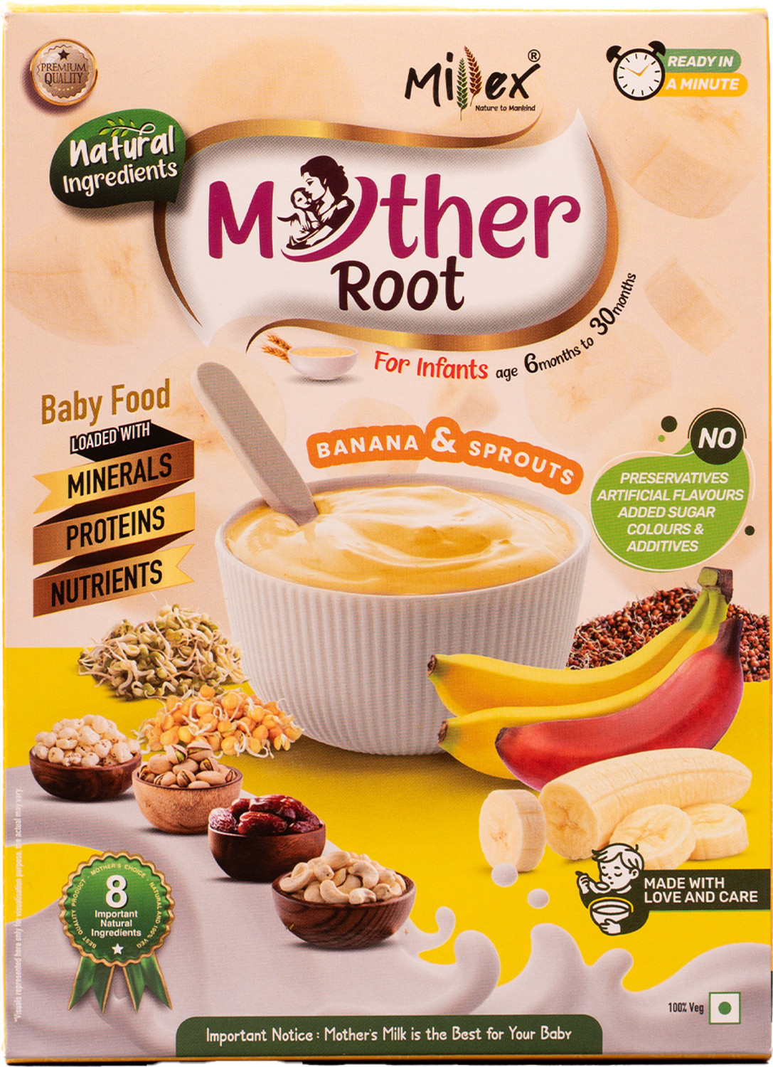 Image of Millex MotherRoot | Banana & Sprouts (Each 400 G) - Value Packs Cereal