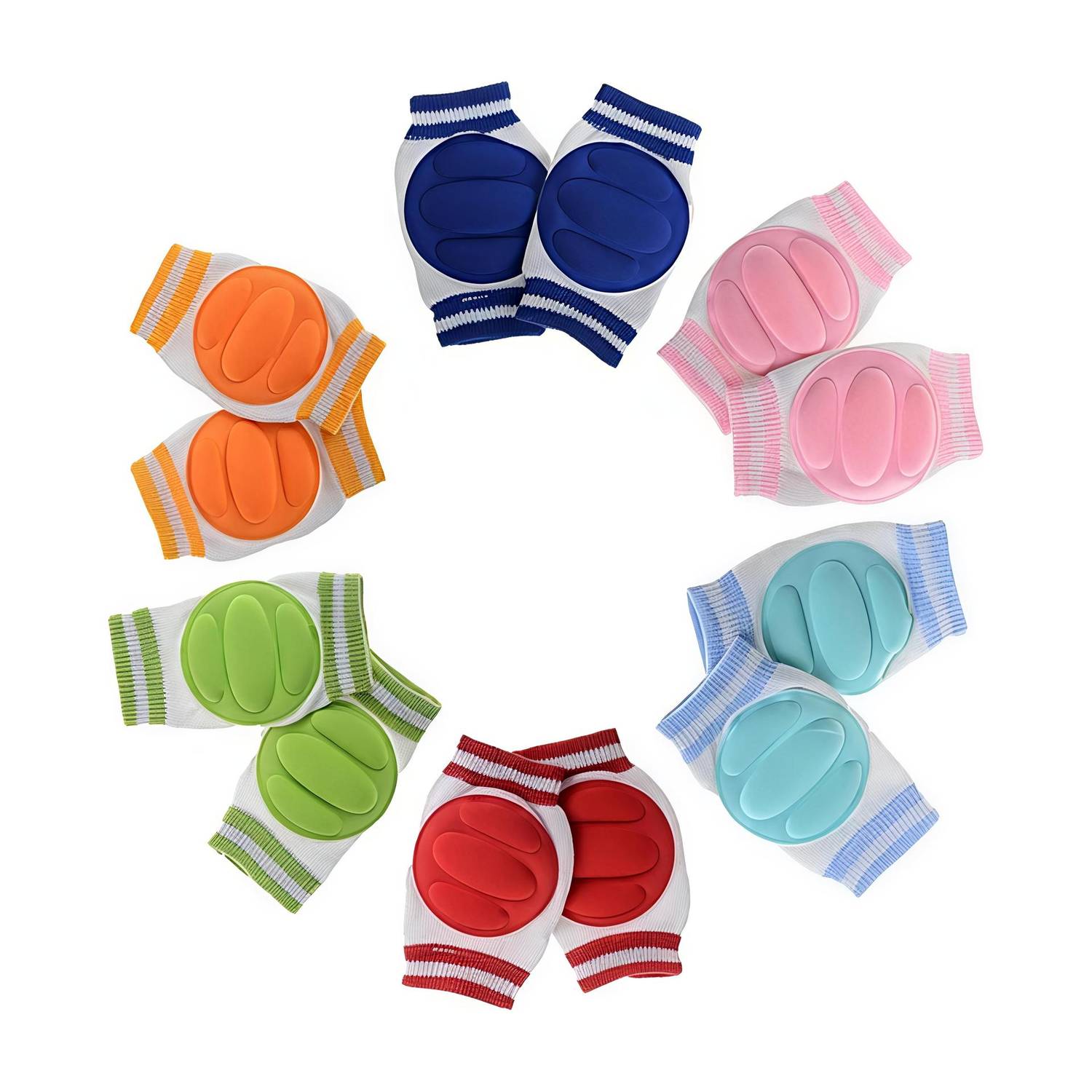 Bebsy Knee Pads for Crawling, Anti-Slip Soft Cotton Knee Pads for Babies Multicolor Baby Knee Pads