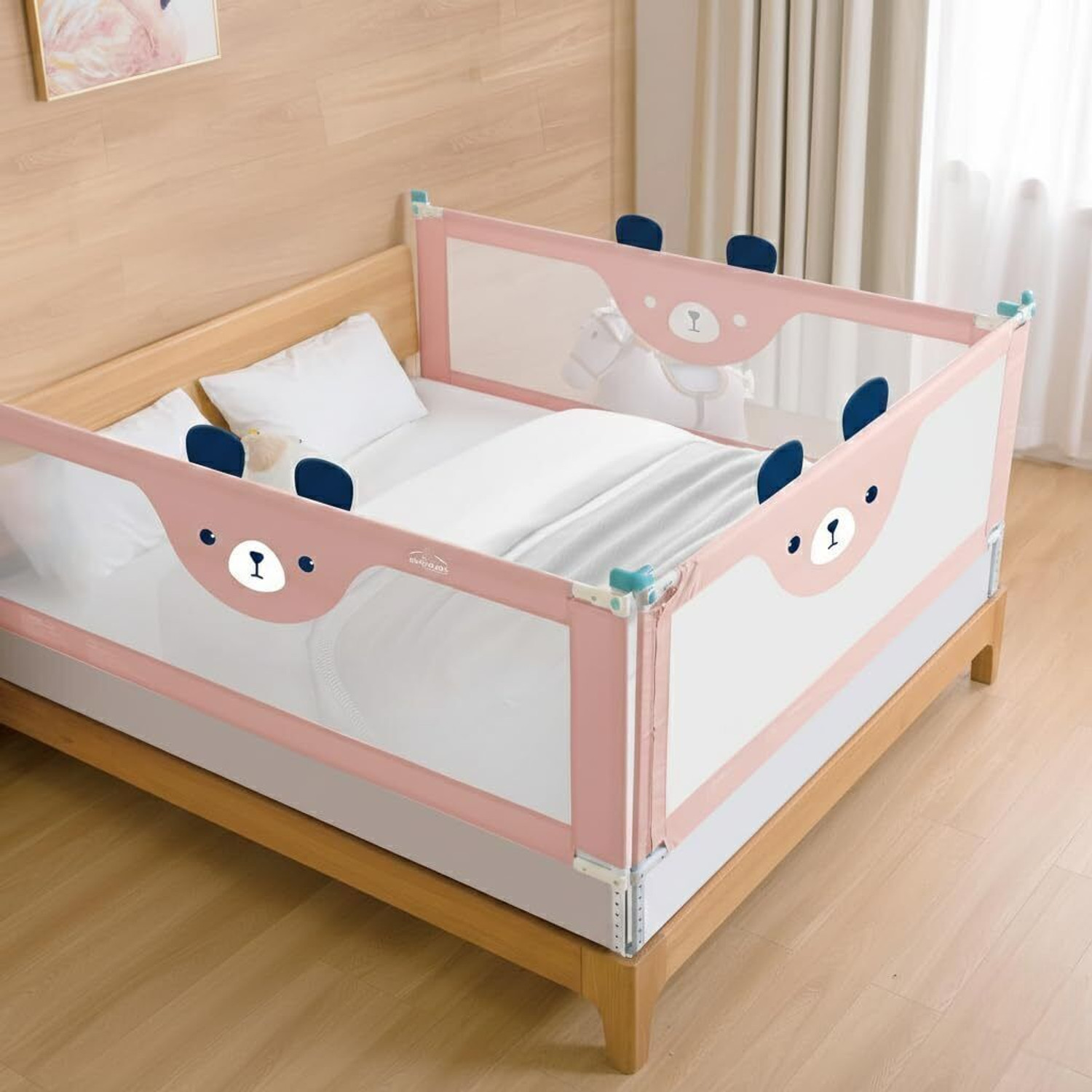 Image of Safe-o-kid 3 Side Baby Bed Rail with 1-Year Warranty 6Ft /182CM Bed railing for baby safety
