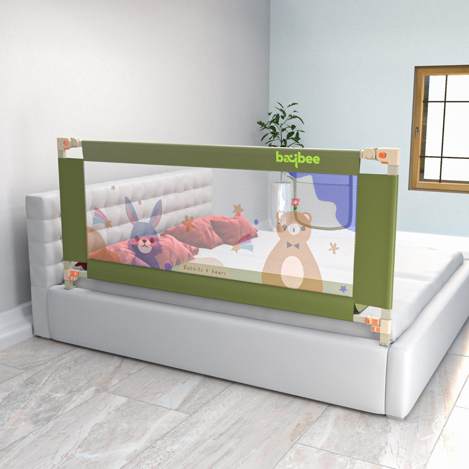 Image of baybee Baby Bed Rail Guard for Baby Safety with 28 Height Adjustable Side Protector