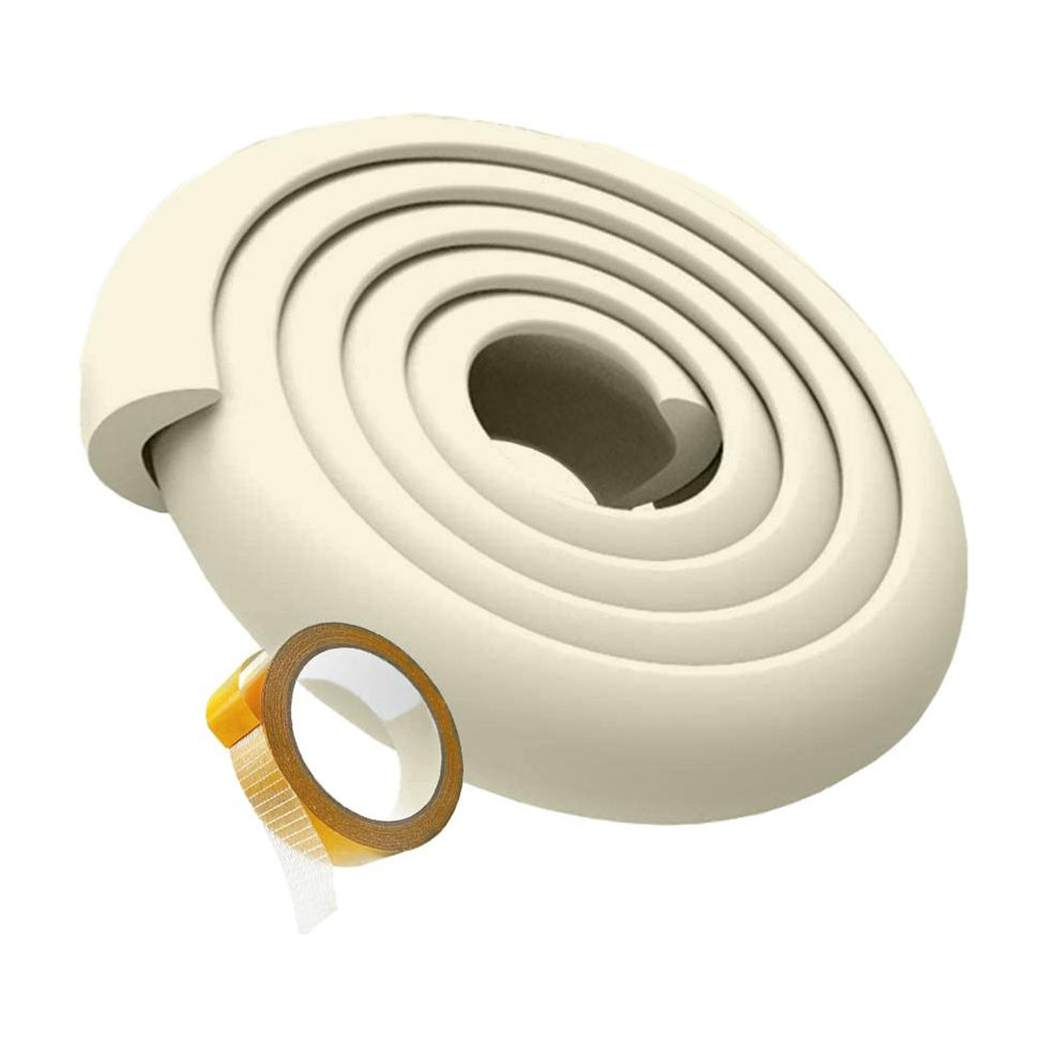 Image of SYGA Baby Safety White Strip Furniture Edge Guard Cushion Corner Cover 2 meter 6.5 feet tape Infant Bump Protector