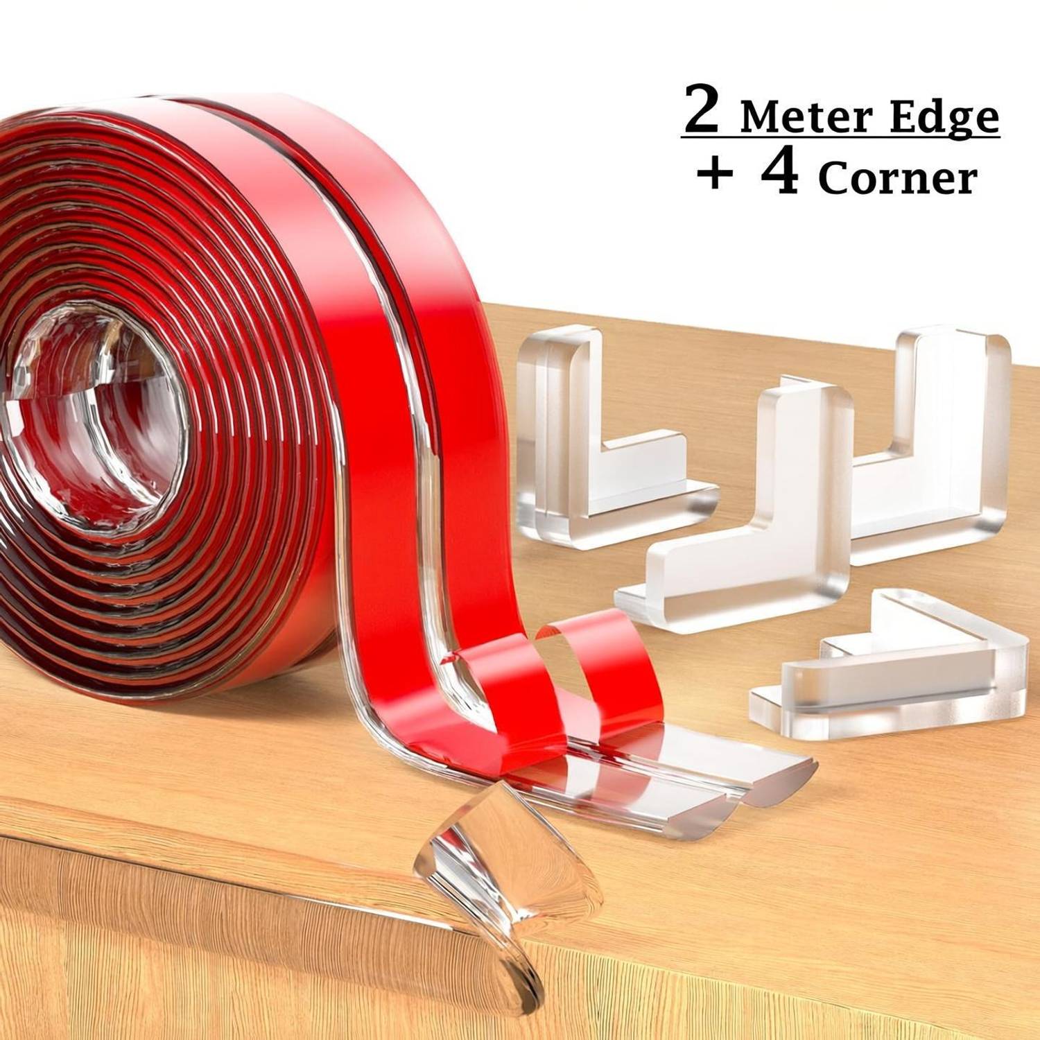 KIDZHALL 2 Meter Edge+4Corner Edge Protector, Baby Proofing Edge Protector Strip for Kids