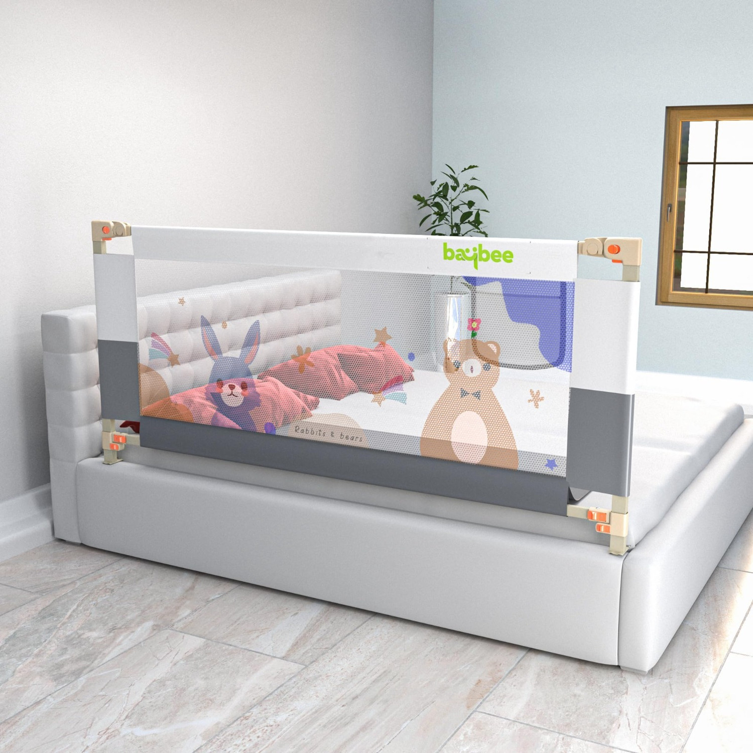 Image of baybee Baby Bed Rail Guard for Baby Safety with 28 Height Adjustable Side Protector
