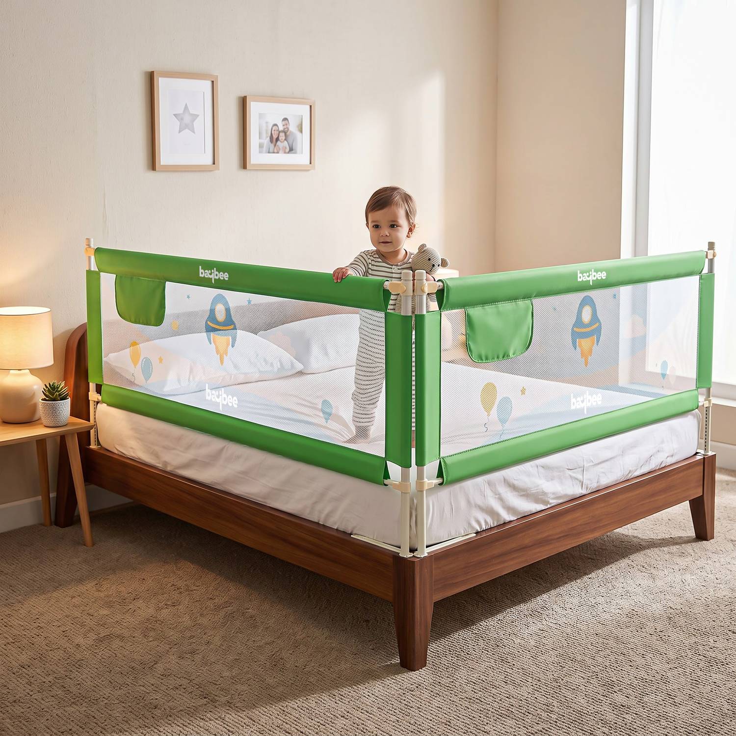 baybee Rail Guard Barrier-Baby Portable Safety Protector Fence