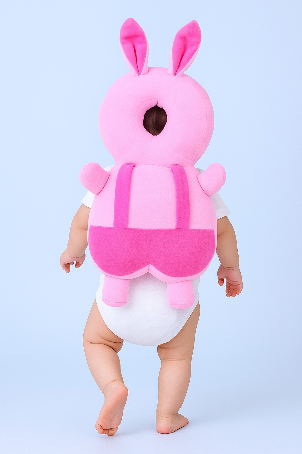 Image of Livastram Baby Head Protection Pillow - Cute Pink Bunny Design Safety Cushion for Infants (Pink)
