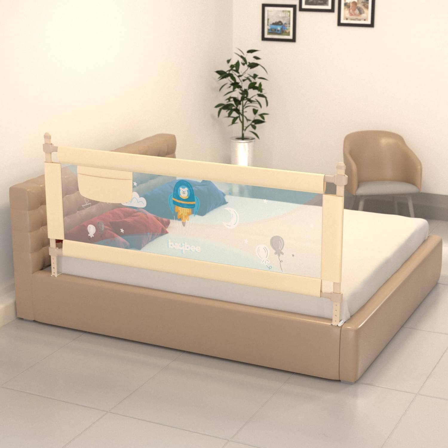 baybee Bed Rail Guard for Baby Safety-Portable and Foldable Full Bed Rail