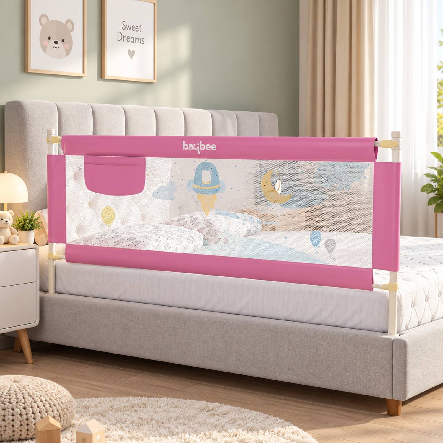 baybee Bed Rail Guard for Baby Safety-Portable and Foldable Full Bed Rail