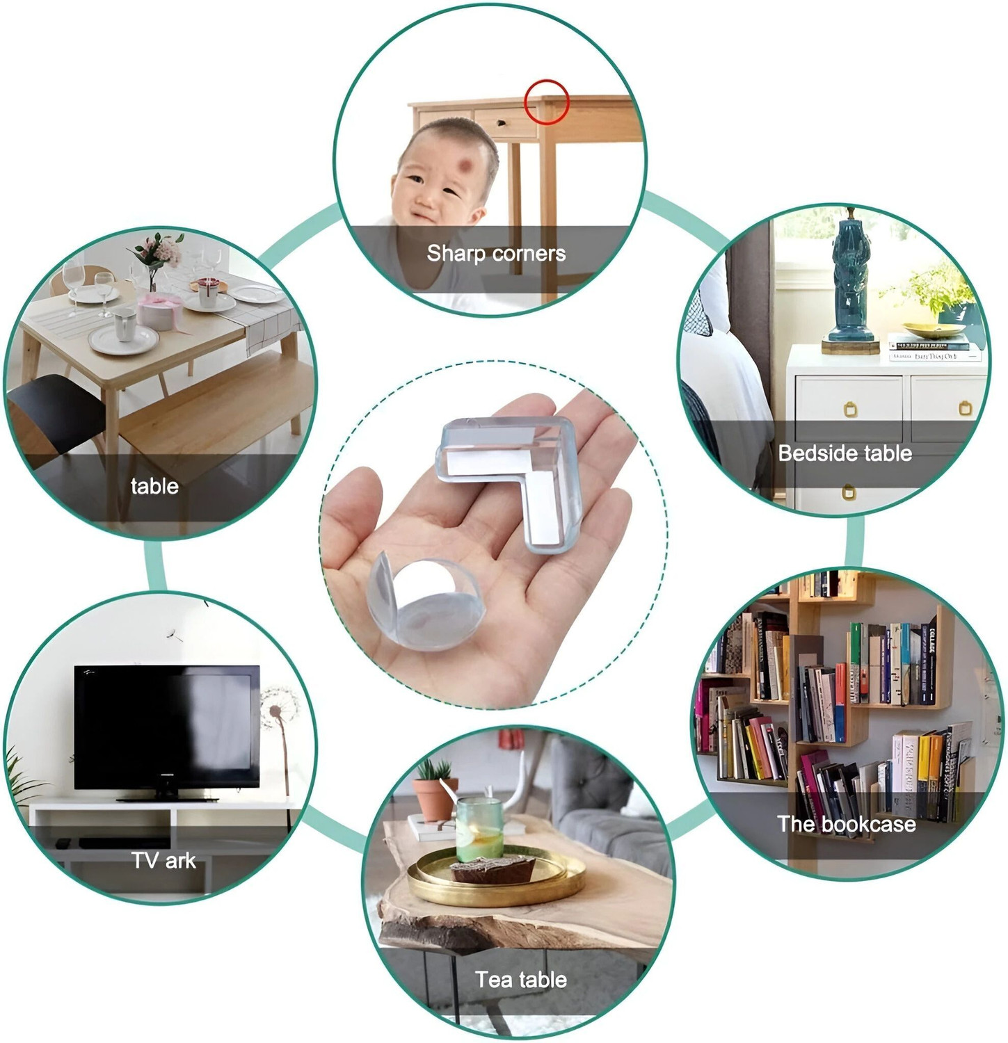 Image of KLAPAVRIKSHA (Pack of 12) Silicon Corner Protector for Table Corner Guards for Baby Safety