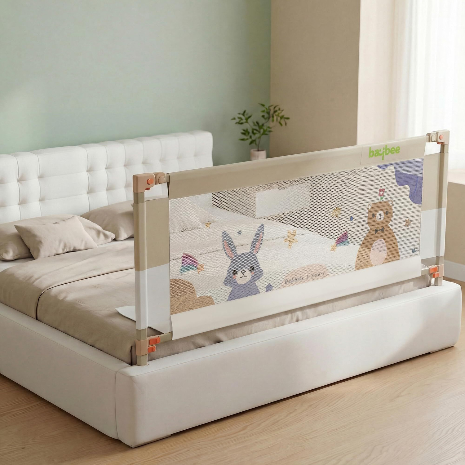 Image of baybee Baby Bed Rail Guard for Baby Safety with 28 Height Adjustable Side Protector