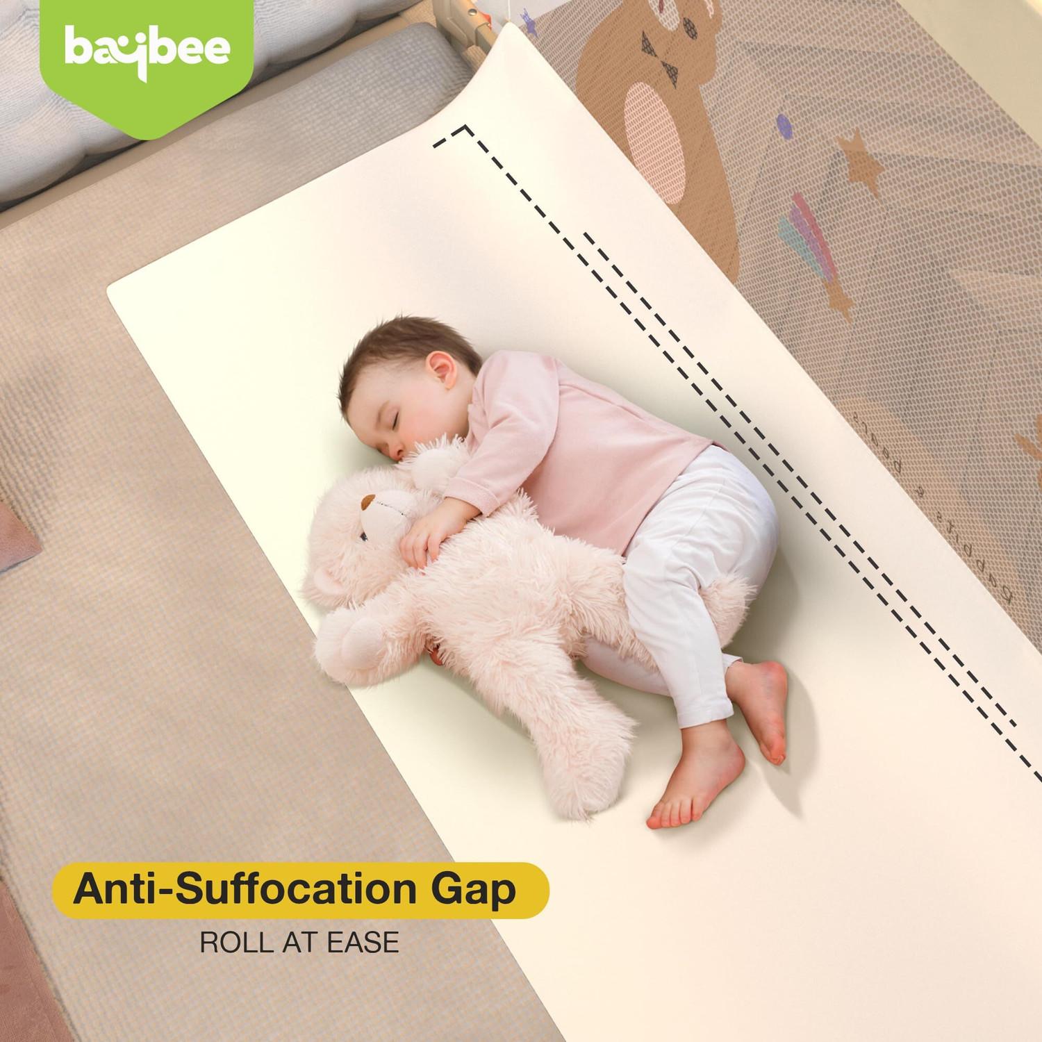 Image of baybee Baby Bed Rail Guard for Baby Safety with 28 Height Adjustable Side Protector