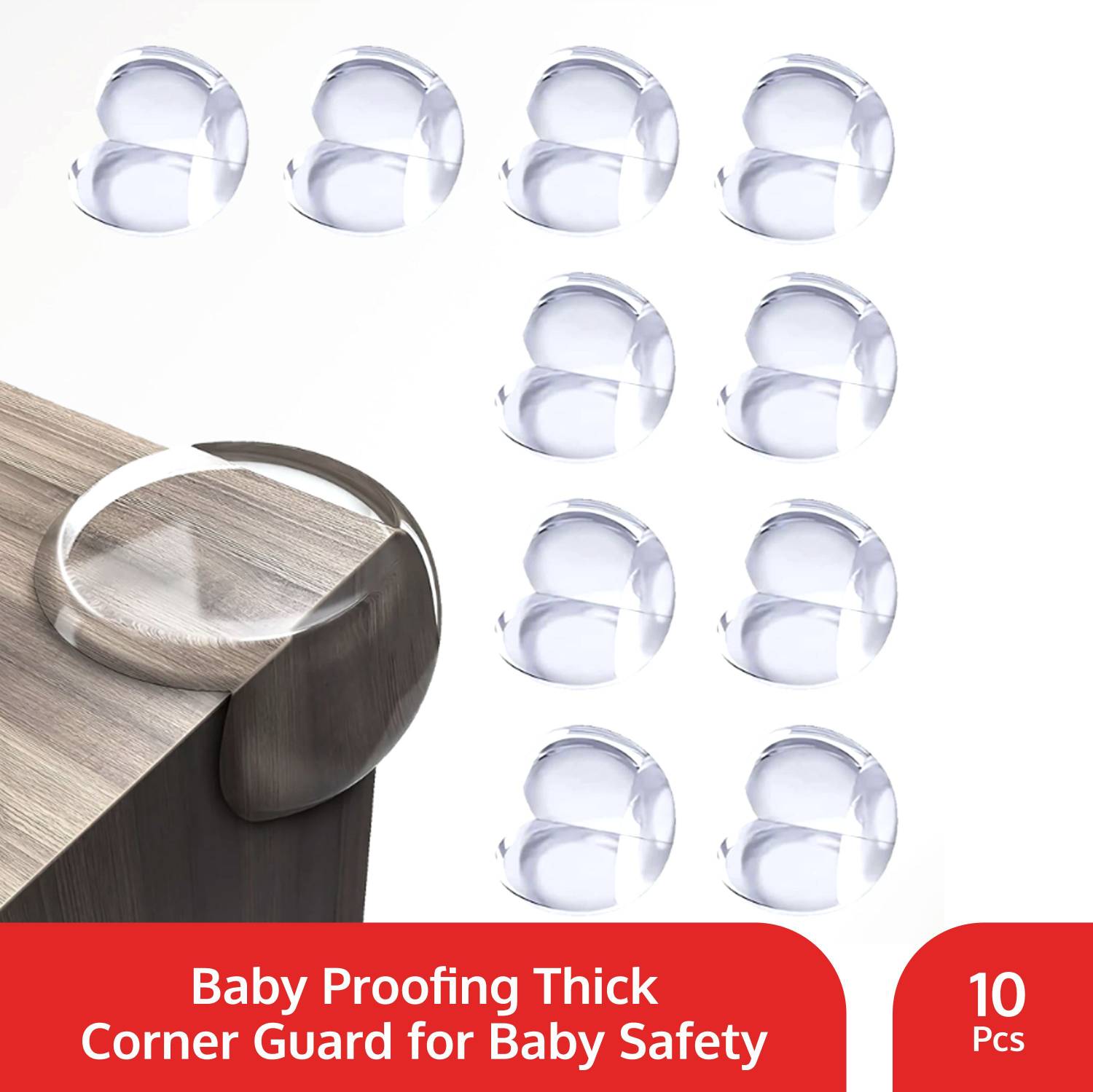 LuvLap Baby Proofing Thick Corner Guard for Baby Safety, 10 Pcs, Pre-Taped Edge Guard