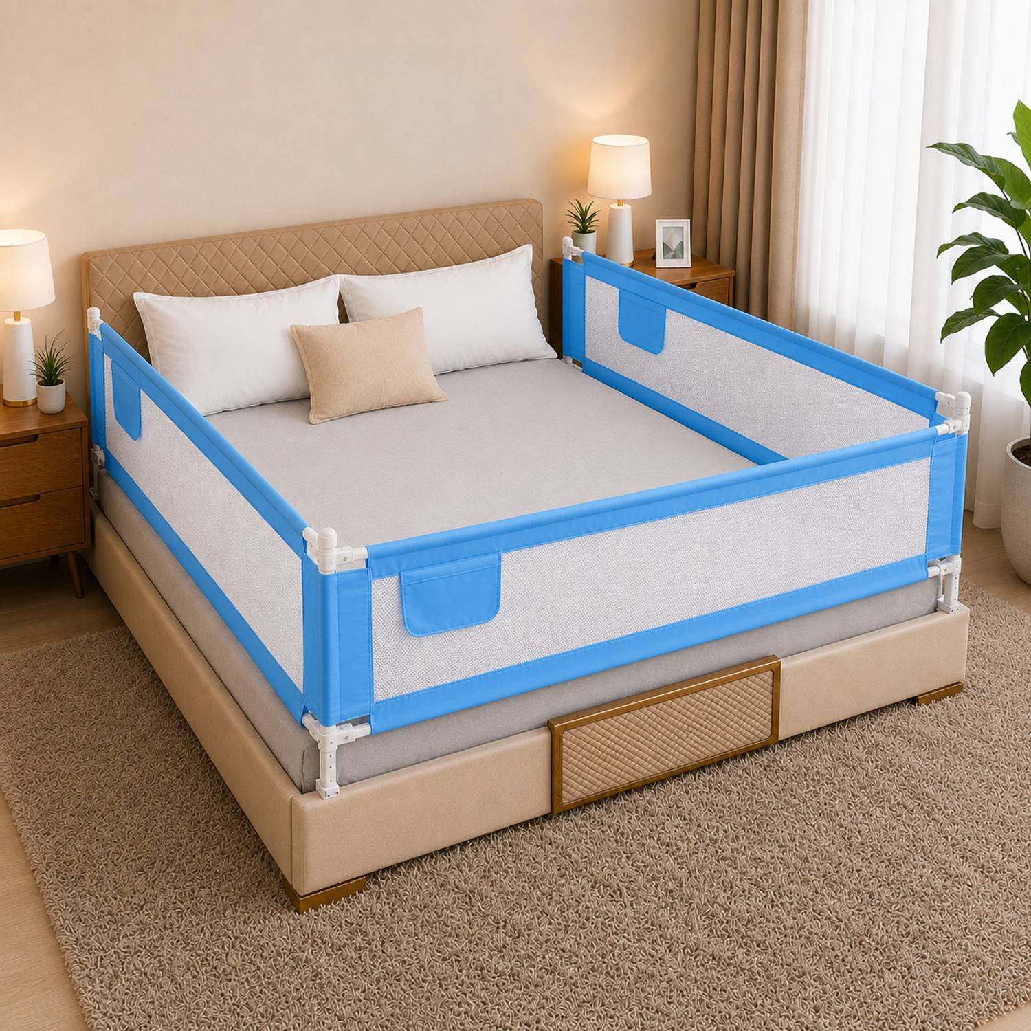 KIDDERY Baby Toddler Safety Bed Rails Red