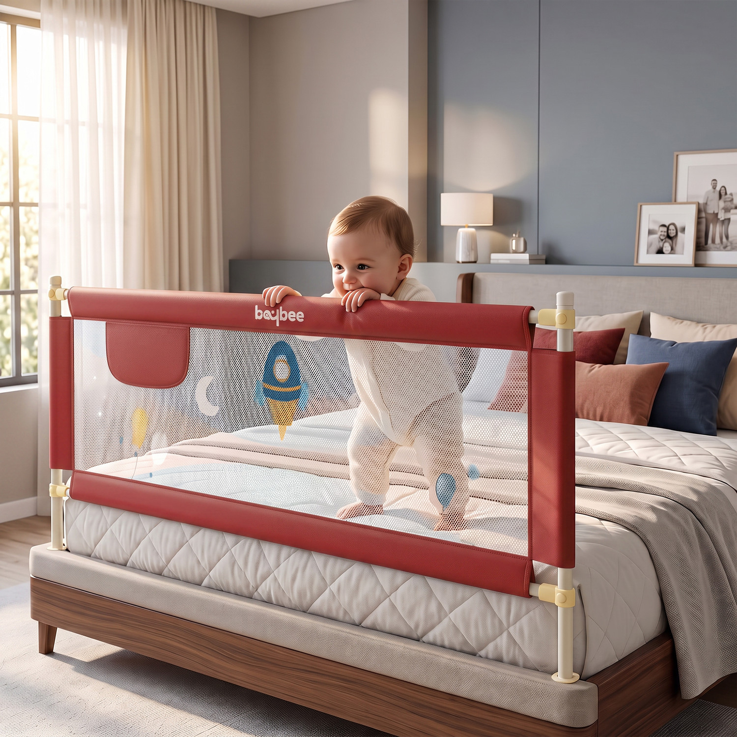 Image of baybee Bed Rail Guard Baby for Safety | Bed Side Protector for Baby (5Ft, 1 Side)