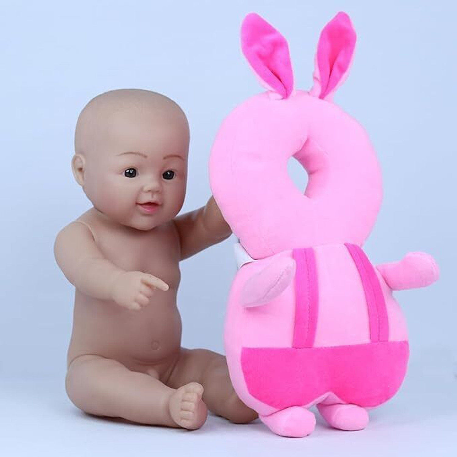 Image of Livastram Baby Head Protection Pillow - Cute Pink Bunny Design Safety Cushion for Infants (Pink)