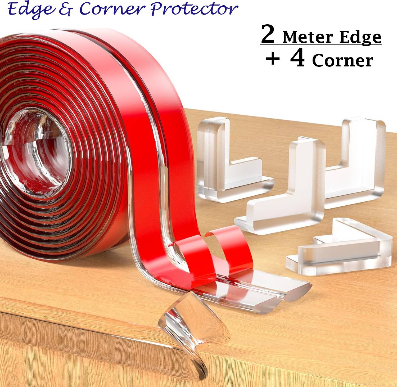 SELLARO 2 Meter Edge+4Corner Edge Protector, Baby Proofing Edge Protector Strip for Kids