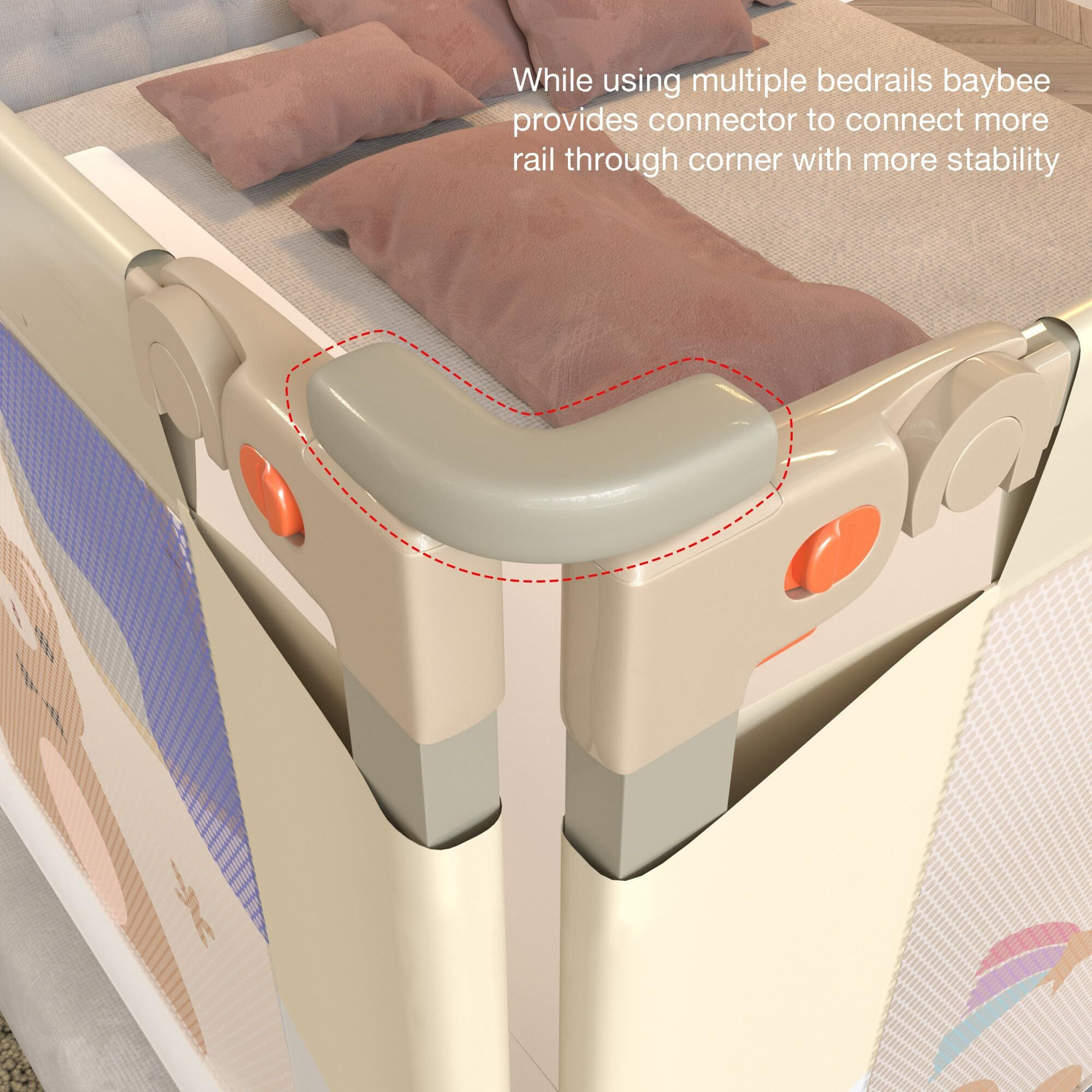 Image of baybee Baby Bed Rail Guard for Baby Safety with 28 Height Adjustable Side Protector