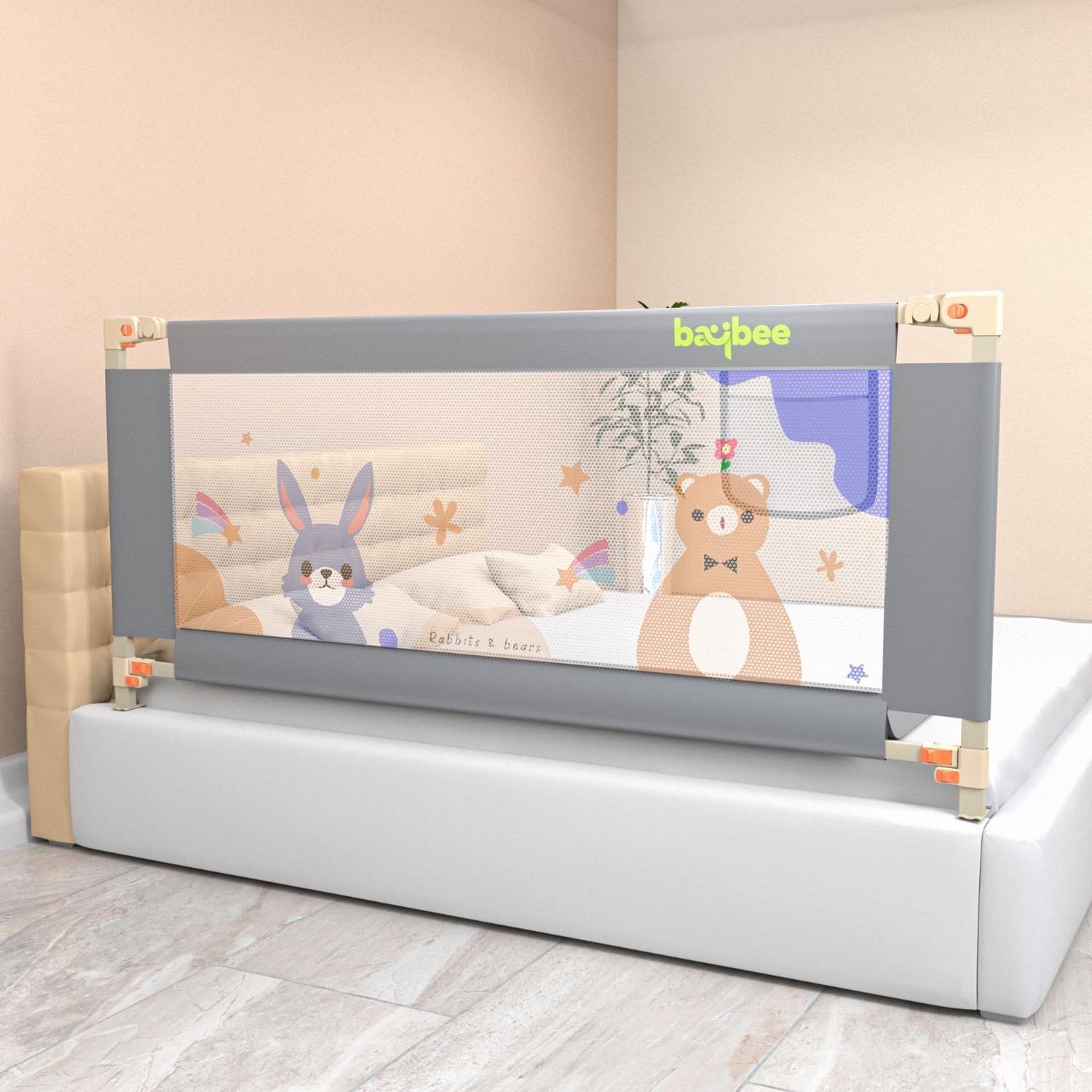 Image of baybee Baby Bed Rail Guard for Baby Safety with 28 Height Adjustable Side Protector