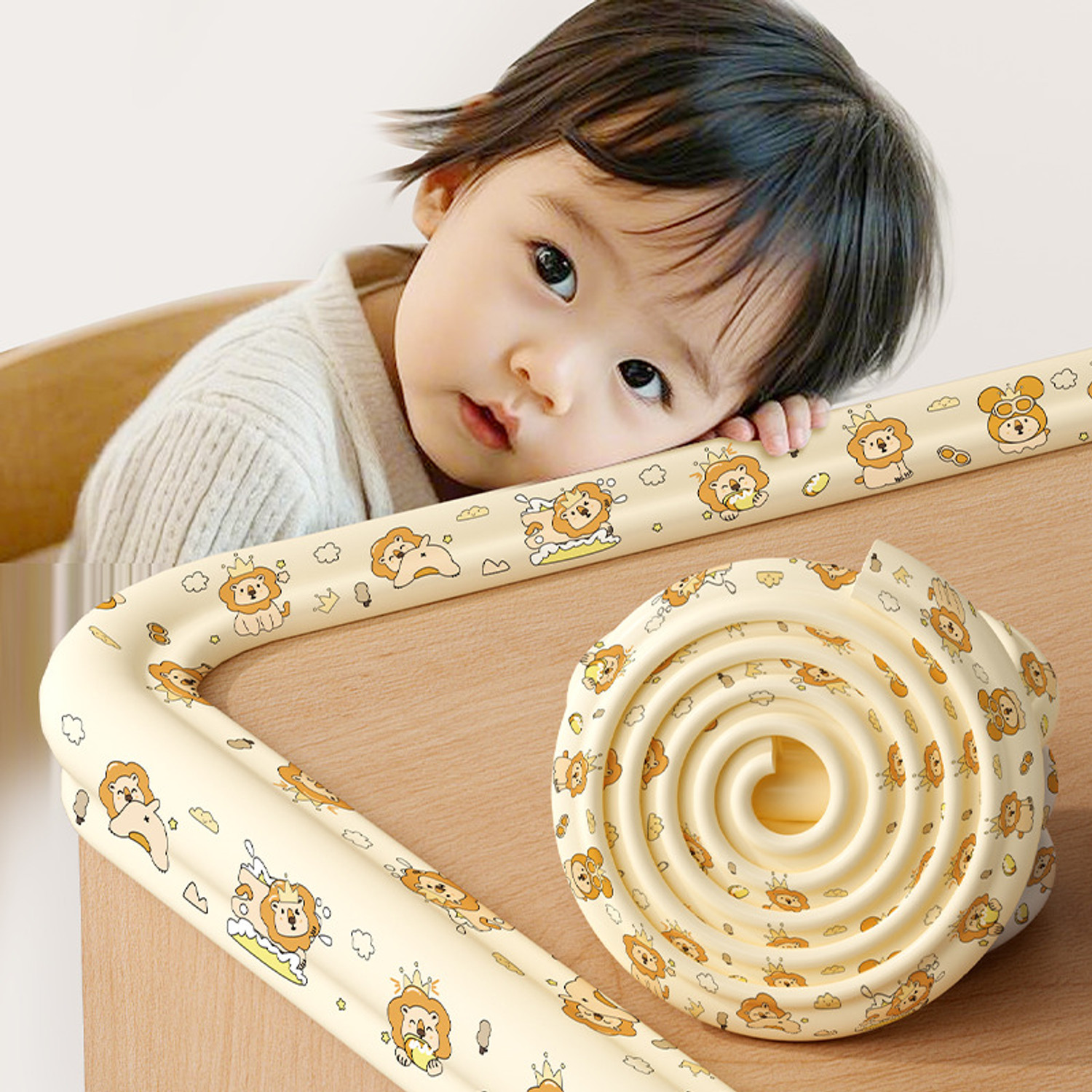 ClickFit Baby Safety Edge and Corner Guards, 2m Length, Cartoon Bear, Foam Protection