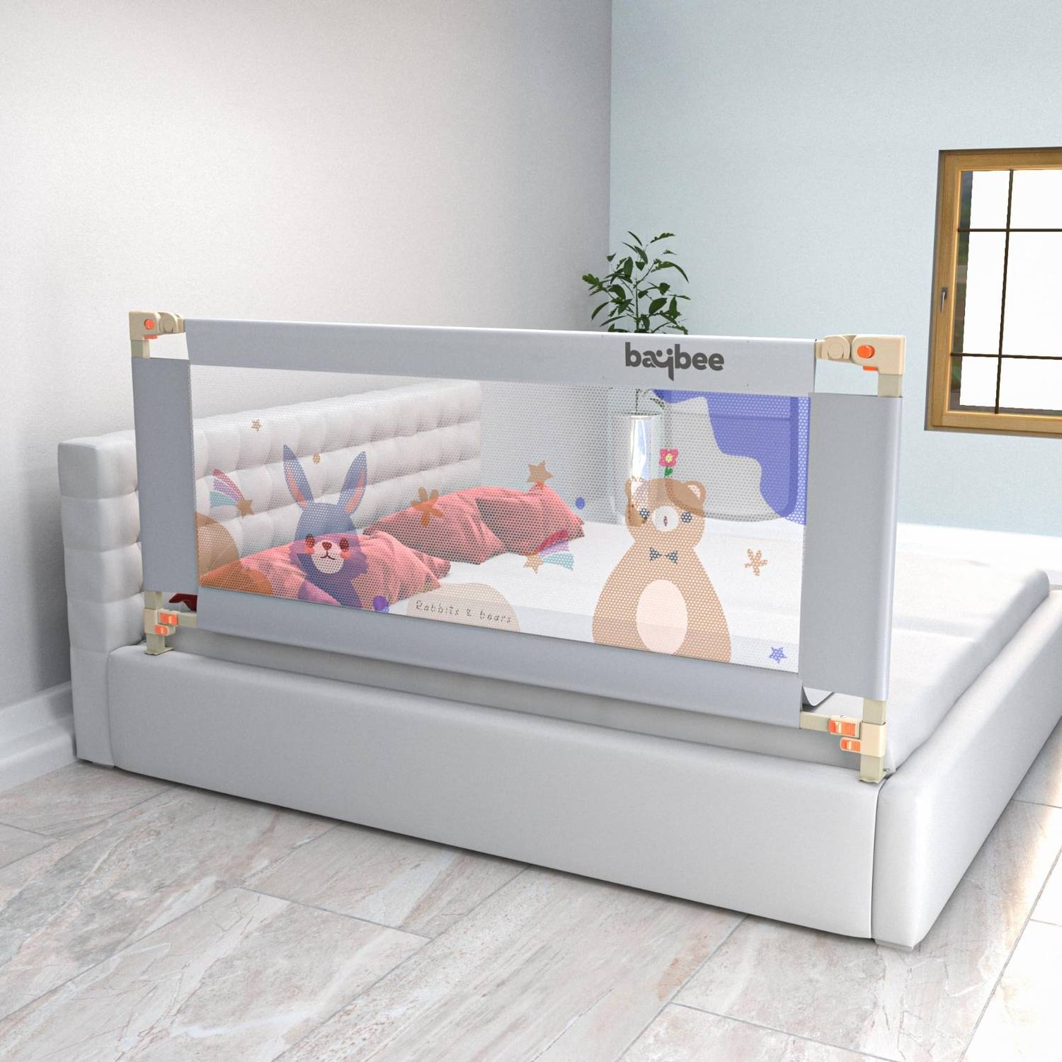 baybee Baby Bed Rail Guard for Baby Safety with 28 Height Adjustable Side Protector