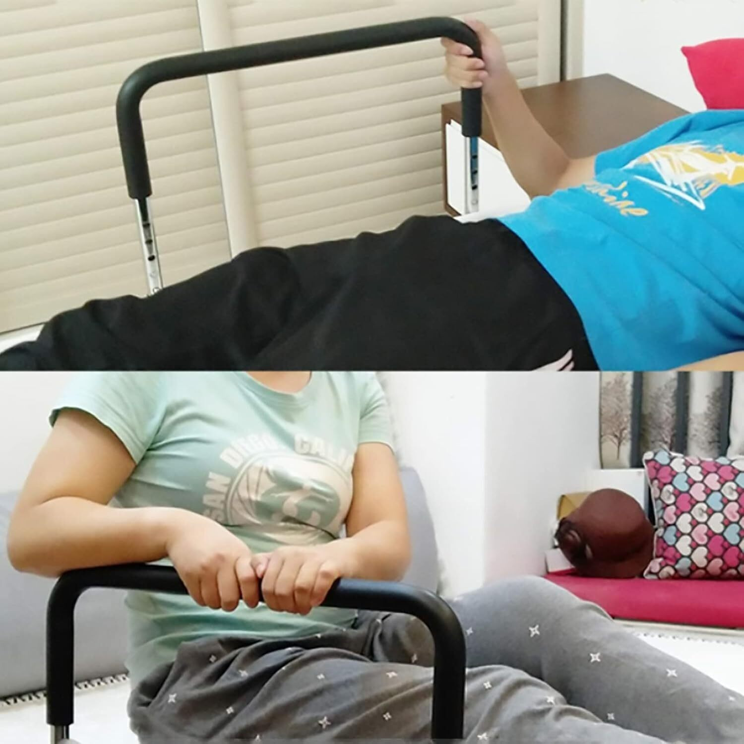 Image of veayva Bed Side Safety Rail with Height Adjustable for Elderly, Patients