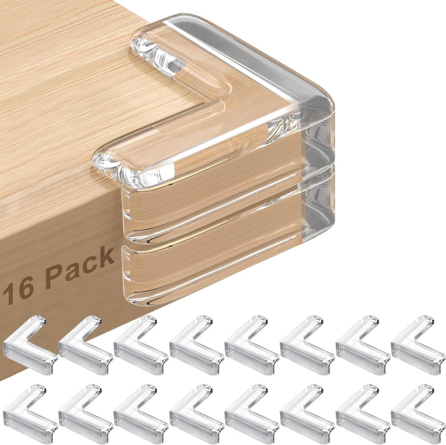 Muchoconnect Corner Protector for Furniture, Sharp Corner Protection for Baby Safety 16 pcs