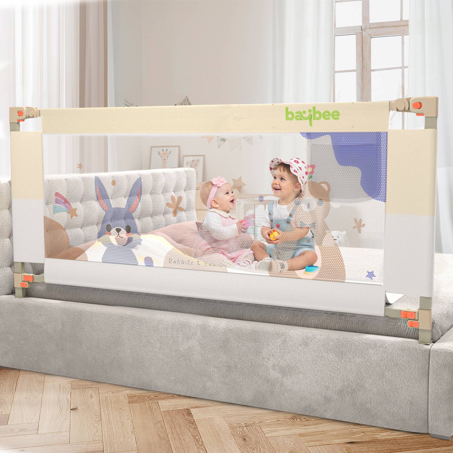 baybee Safety-Portable and Foldable Full Bed Rail Guard Barrier for Baby Protector