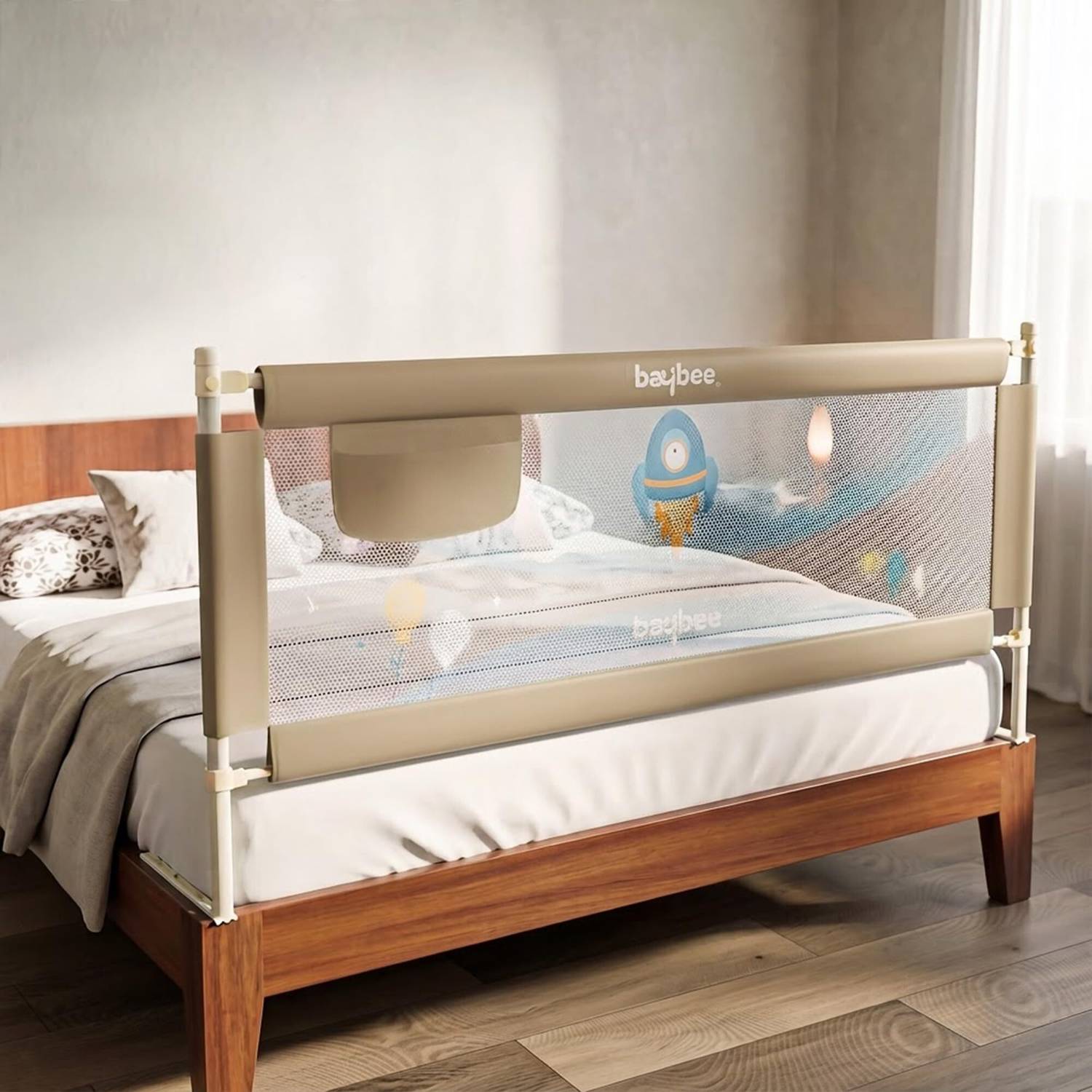 baybee Bed Rail Guard Barrier for Baby Safety Adjustable Height Falling Protector Fence